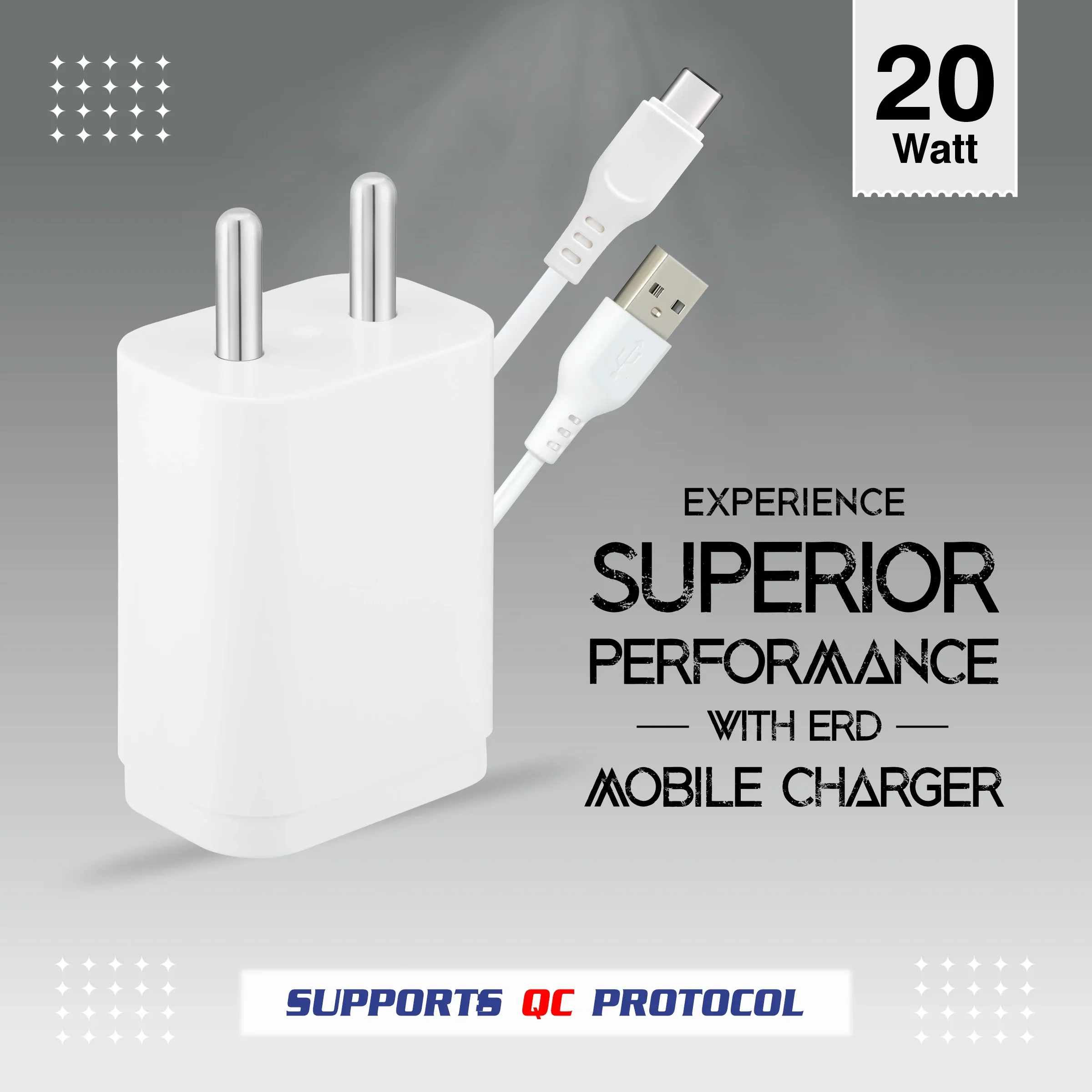 ERD TC-204 CHARGER WITH USB C WHITE 15W - Image 5
