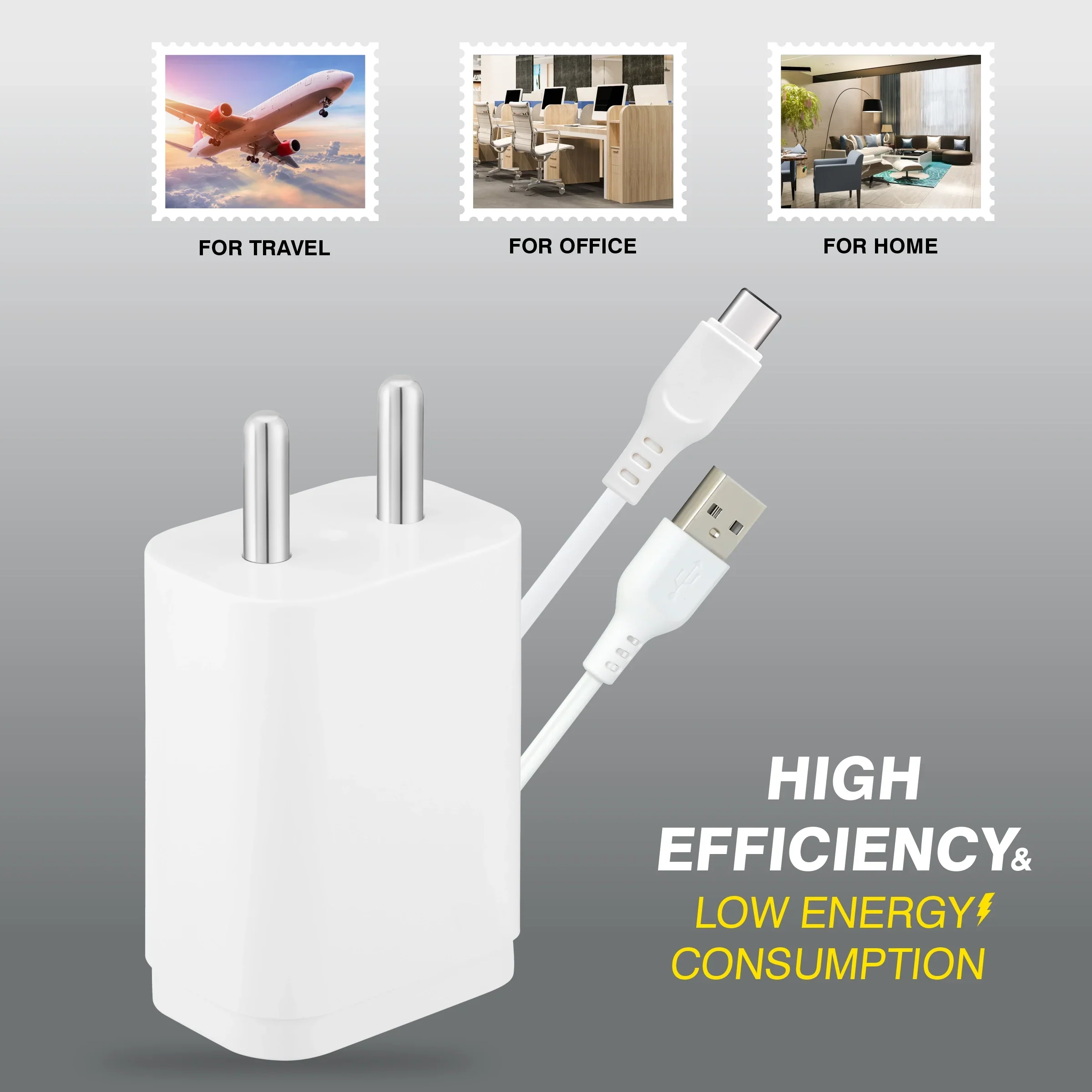 ERD TC-204 CHARGER WITH USB C WHITE 15W - Image 7