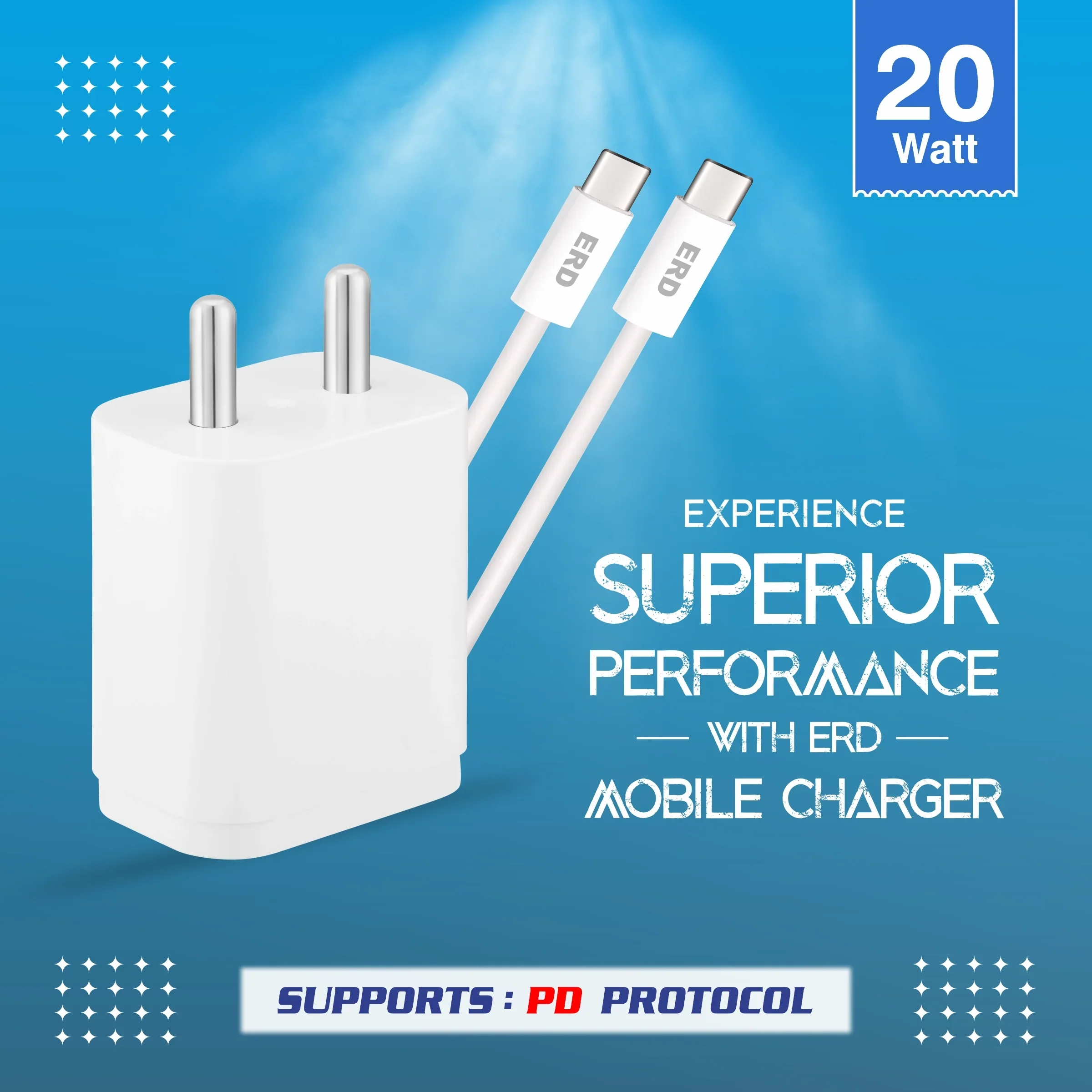 ERD TC-231 CHARGER WITH USB-CTOC IP15 WHT 20W - Image 5