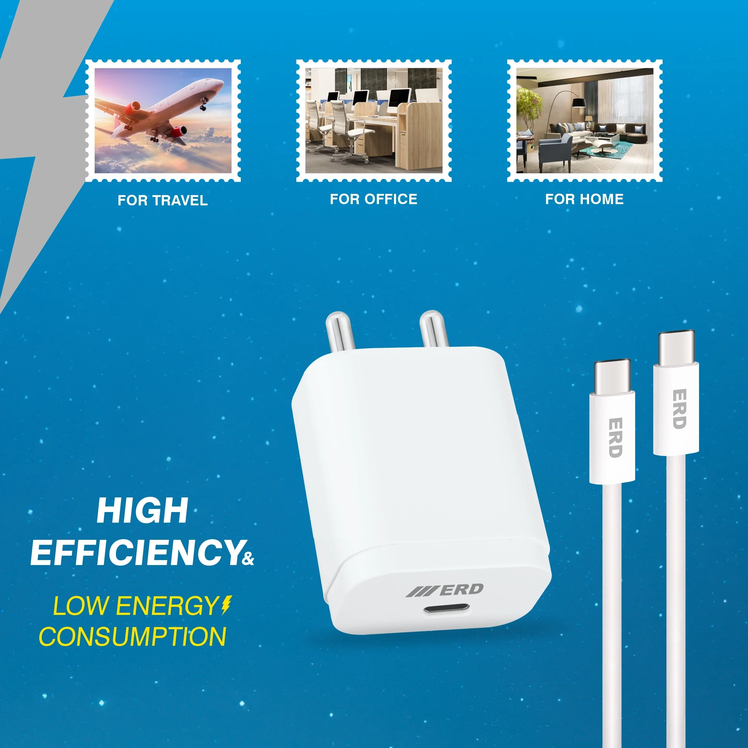 ERD TC-231 CHARGER WITH USB-CTOC IP15 WHT 20W - Image 7
