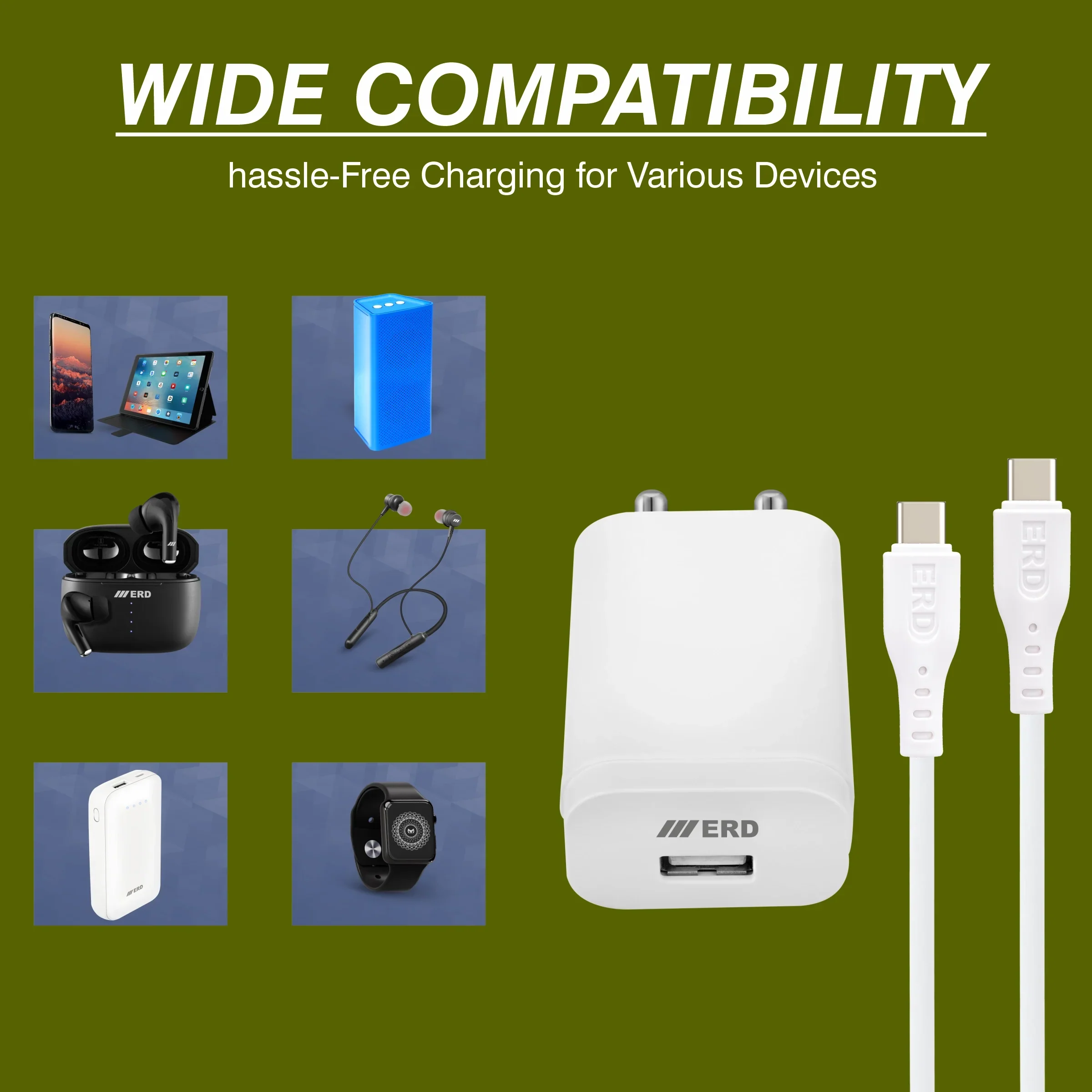 ERD TC-233 CHARGER USB-C TO C PD WHT 33W - Image 8