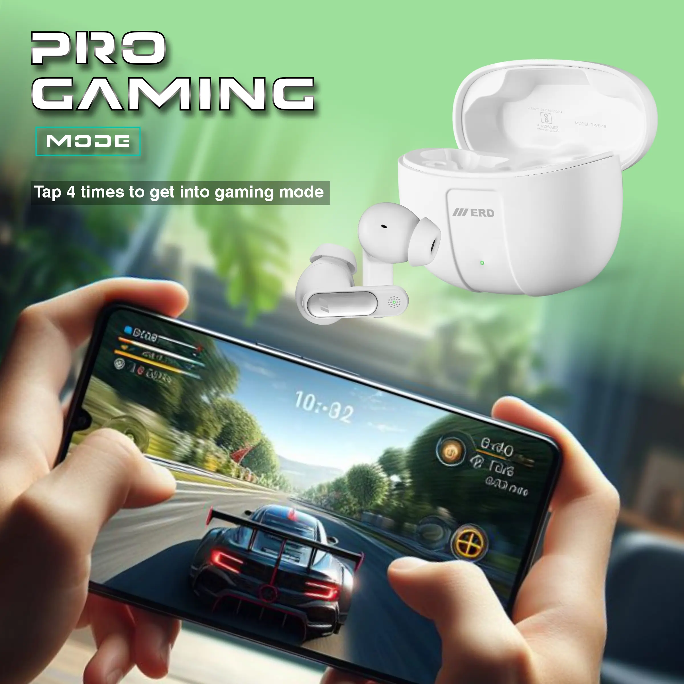 ERD TWS-19 Wireless Earbuds - Image 3