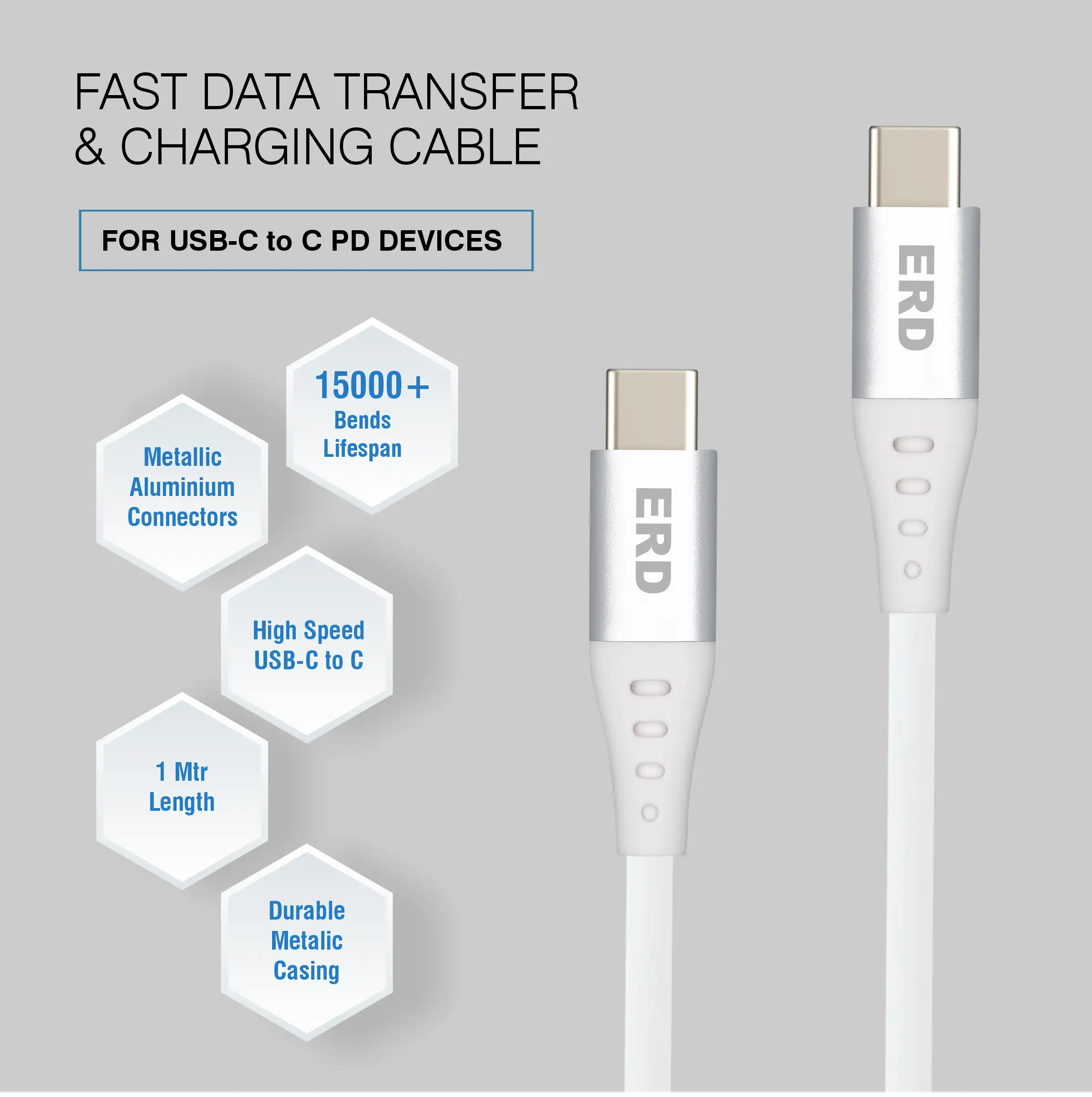 ERD UC-216 USB-C TO C CABLE MW 65W - Image 3