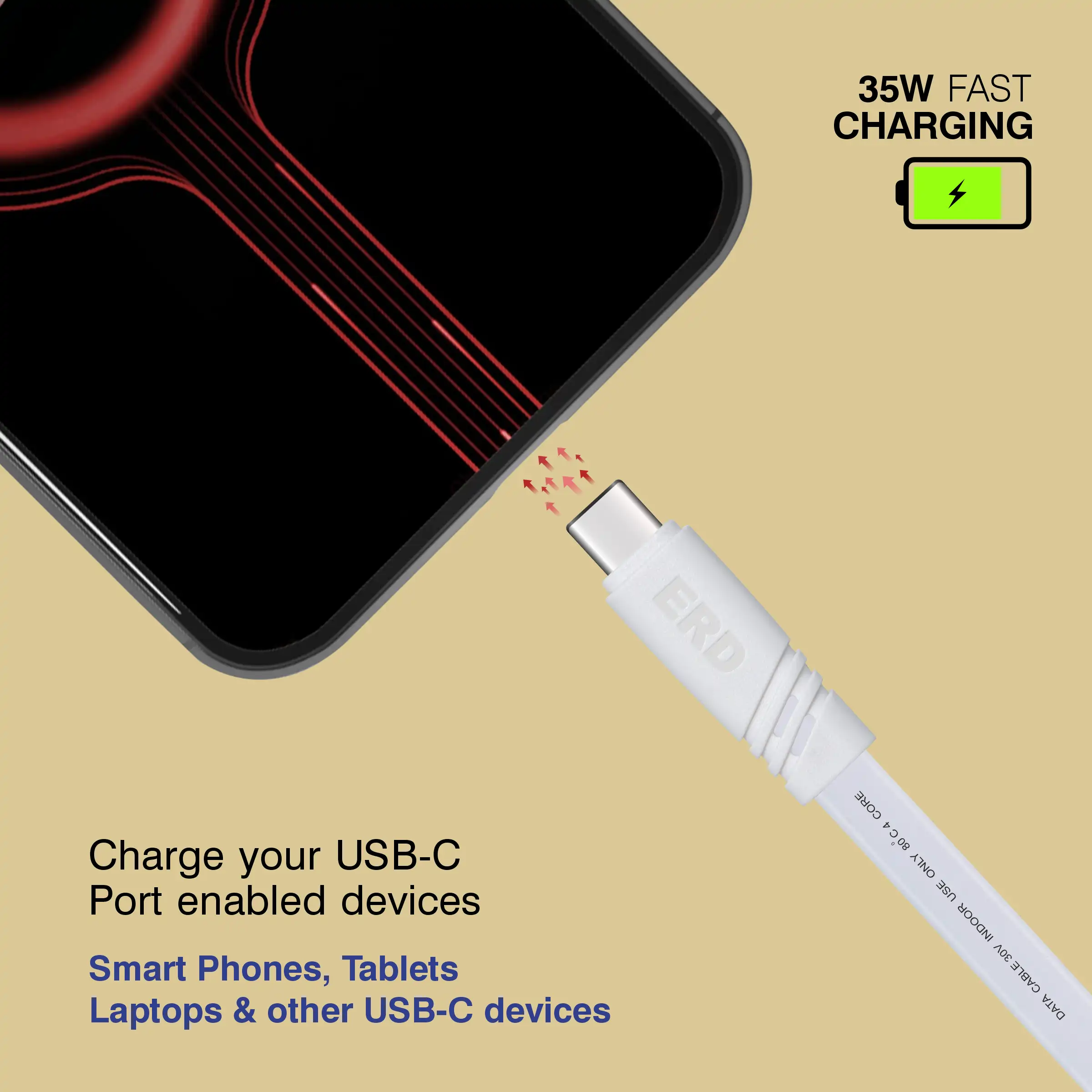 ERD UC-235 USB-C DATA CABLE FLAT PW 35W - Image 6