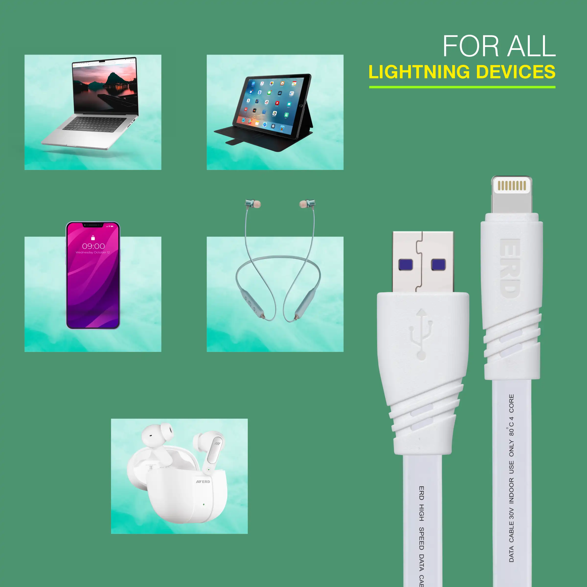ERD UC-271 LIGHTNING DATA CABLE FLAT PW - Image 8