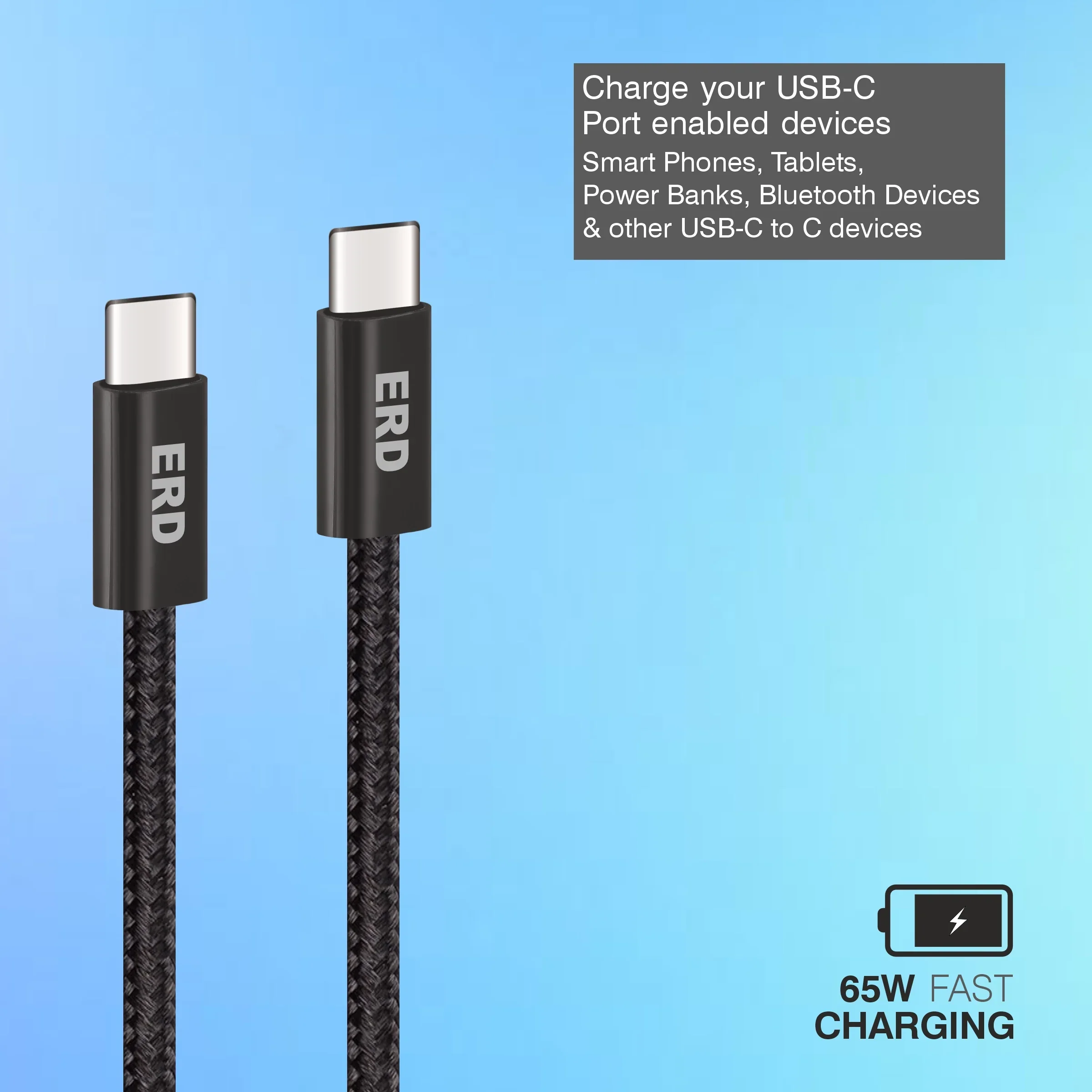 ERD UC-323 USB-C TO C Data Cable-65W - Image 5
