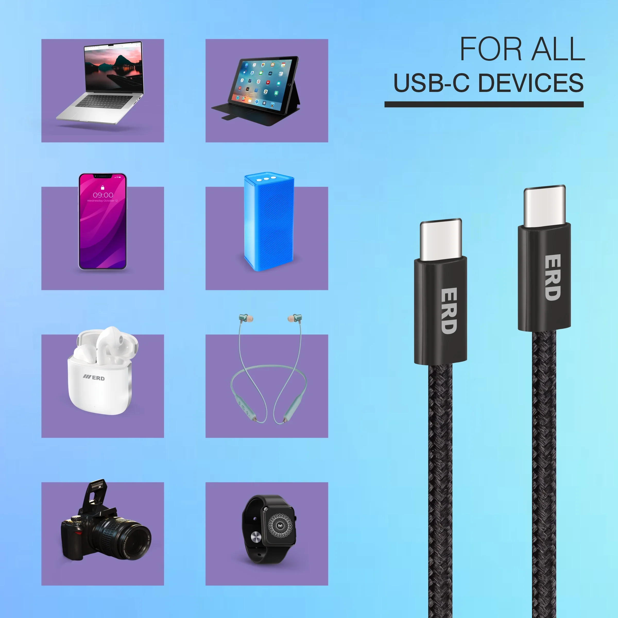 ERD UC-323 USB-C TO C Data Cable-65W - Image 7