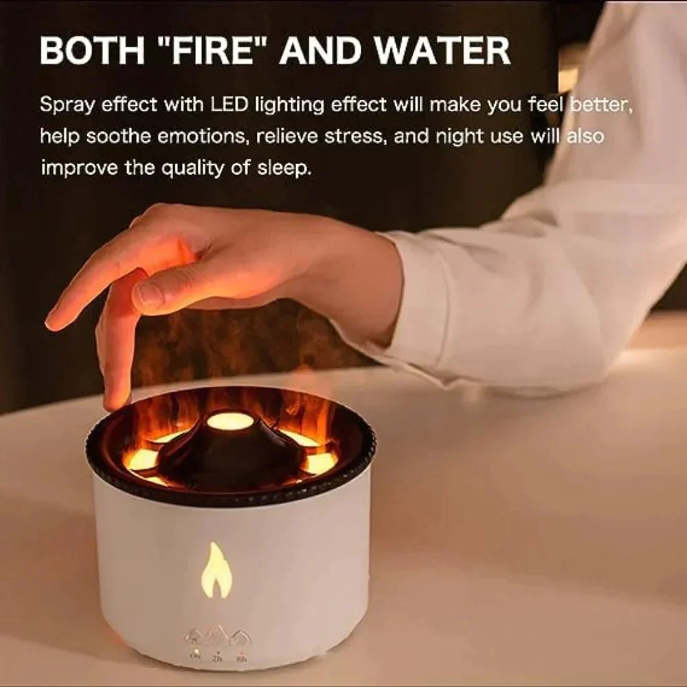 Essence: Enchanting Volcano Humidifier & Aromatherapy Diffuser with Flame Effect, Cool Mist & Auto Shut-Off - Image 5