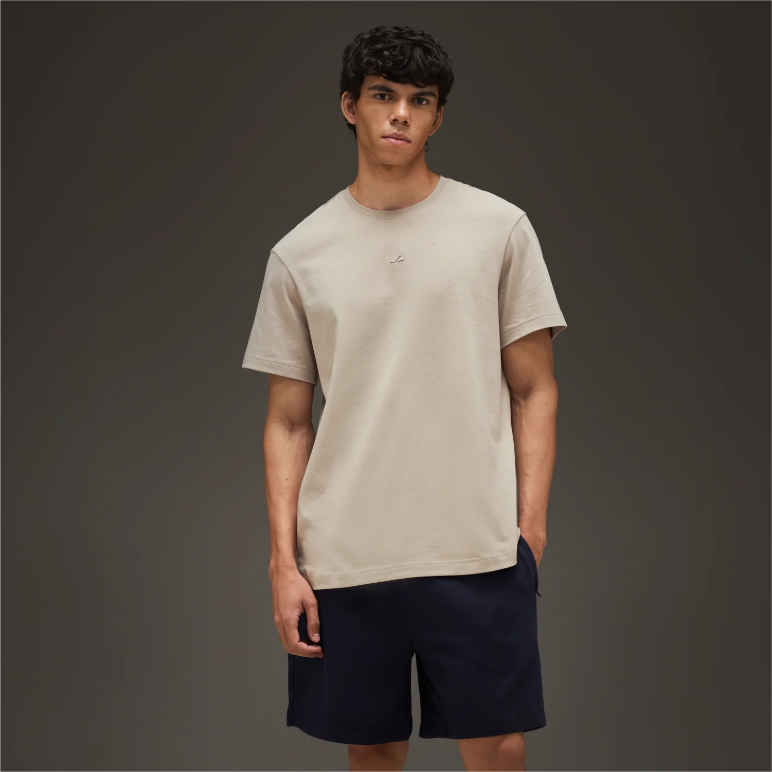 Essential Cotton T-Shirt Beige - Image 8