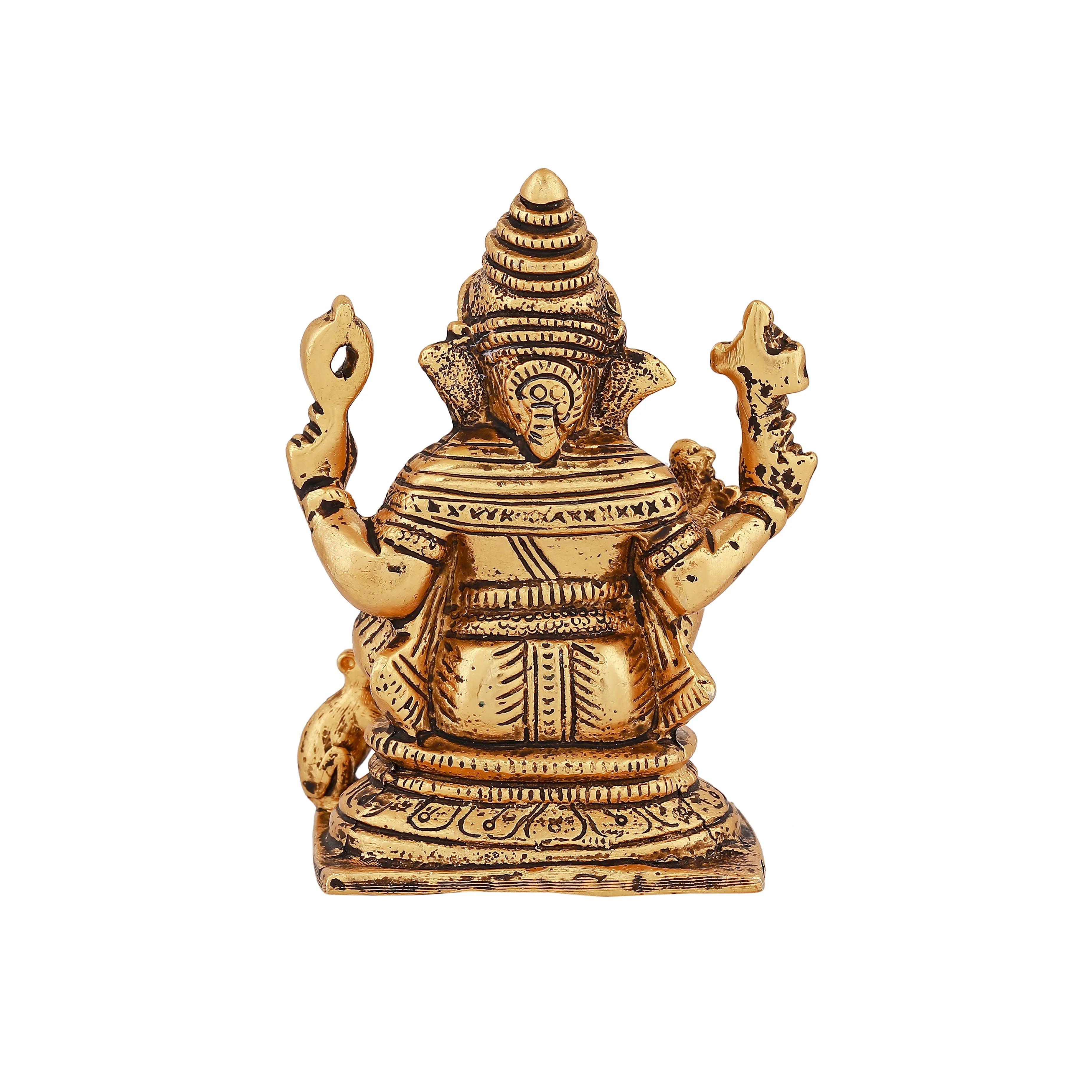 Estele Elegant Gold Plated Antique Spiritual Lord Ganesh Idol For Gifts & House Warming/Home/Office Decors. - Image 4