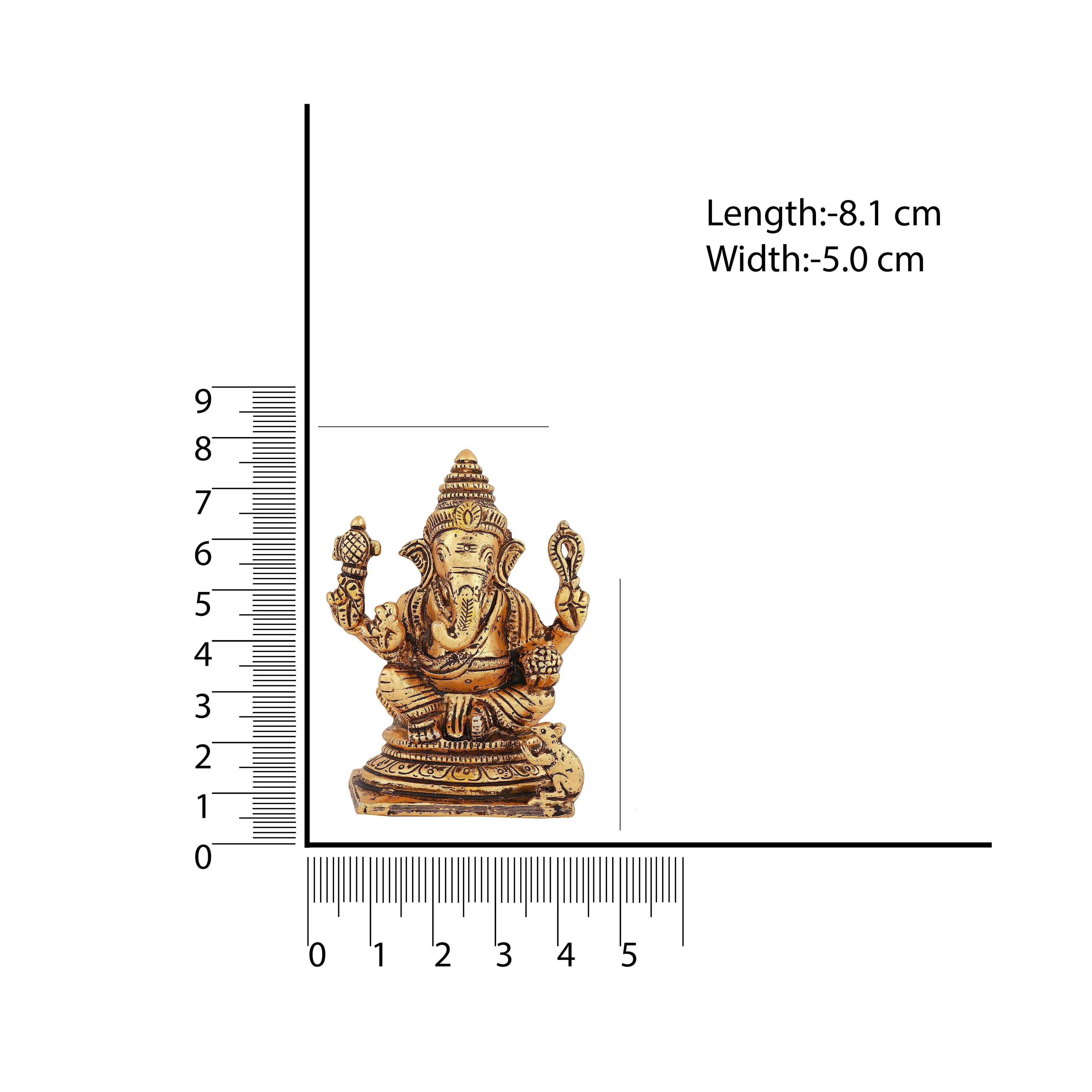 Estele Elegant Gold Plated Antique Spiritual Lord Ganesh Idol For Gifts & House Warming/Home/Office Decors. - Image 5