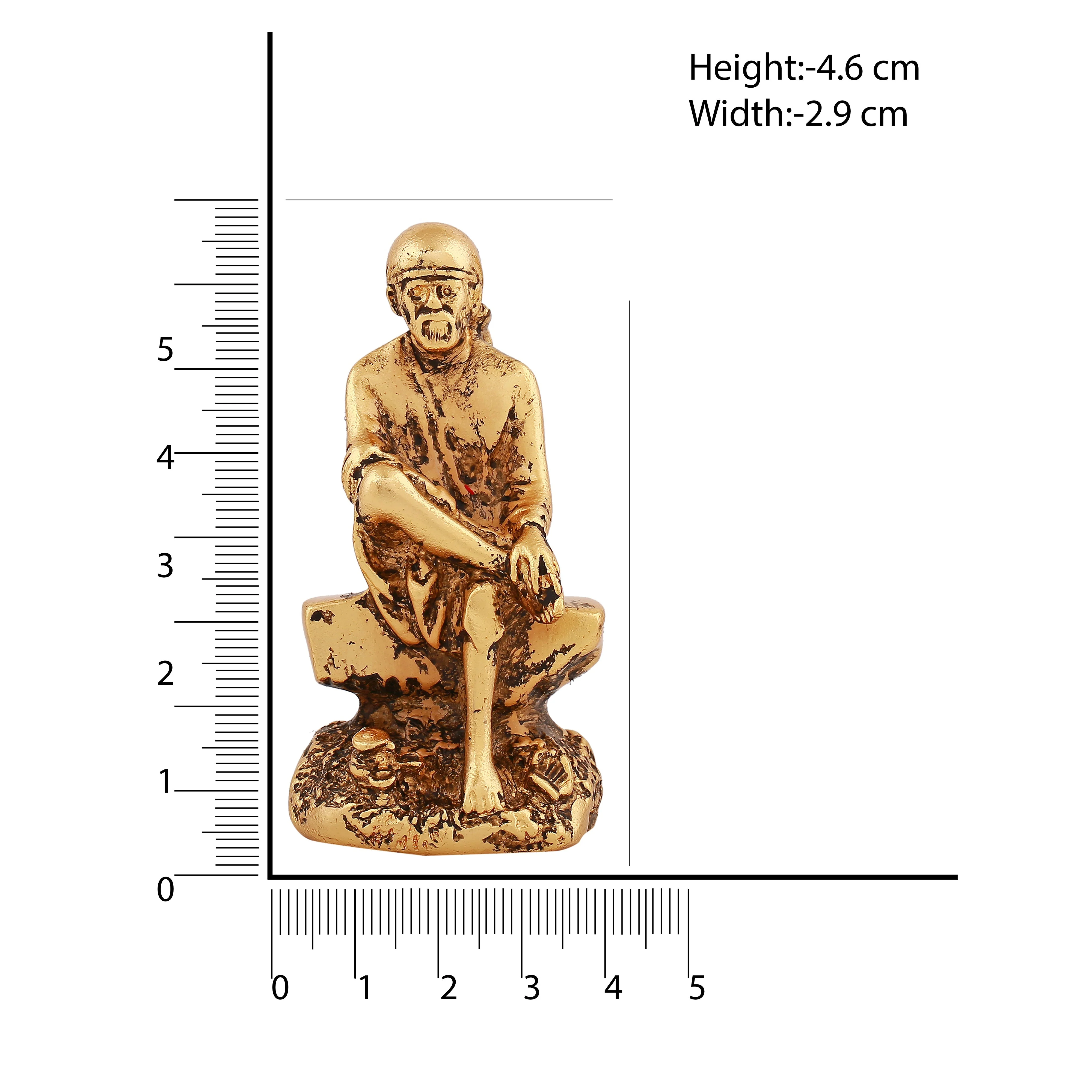 Estele Gold-Plated Antique Divine Shirdi Wale Sai Baba Idol For Pooja/Gifts/Car Decor. - Image 5