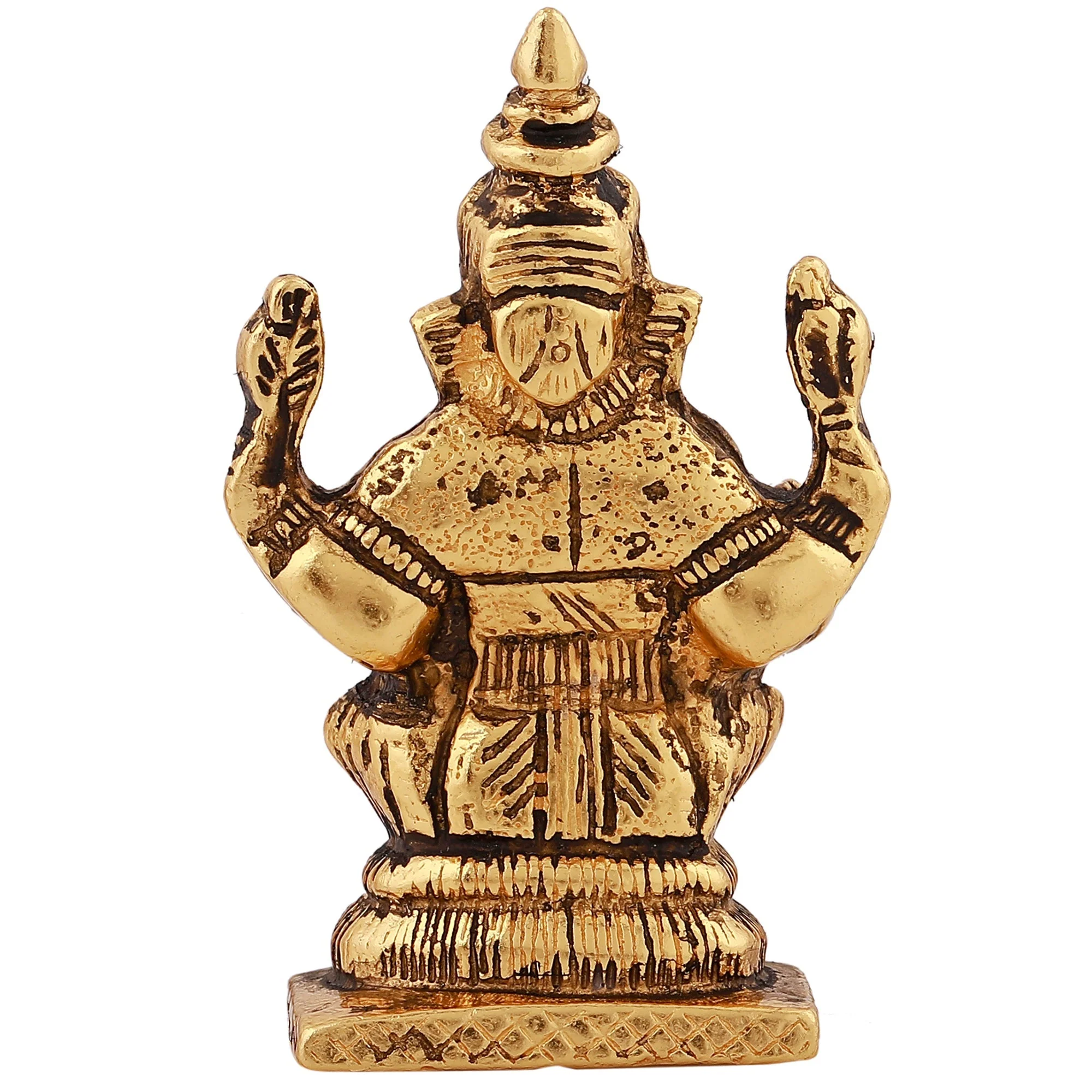 Estele Gold Plated Antique God Of Wisdom Lord Ganesh Idol For Home/Office Decors. - Image 4