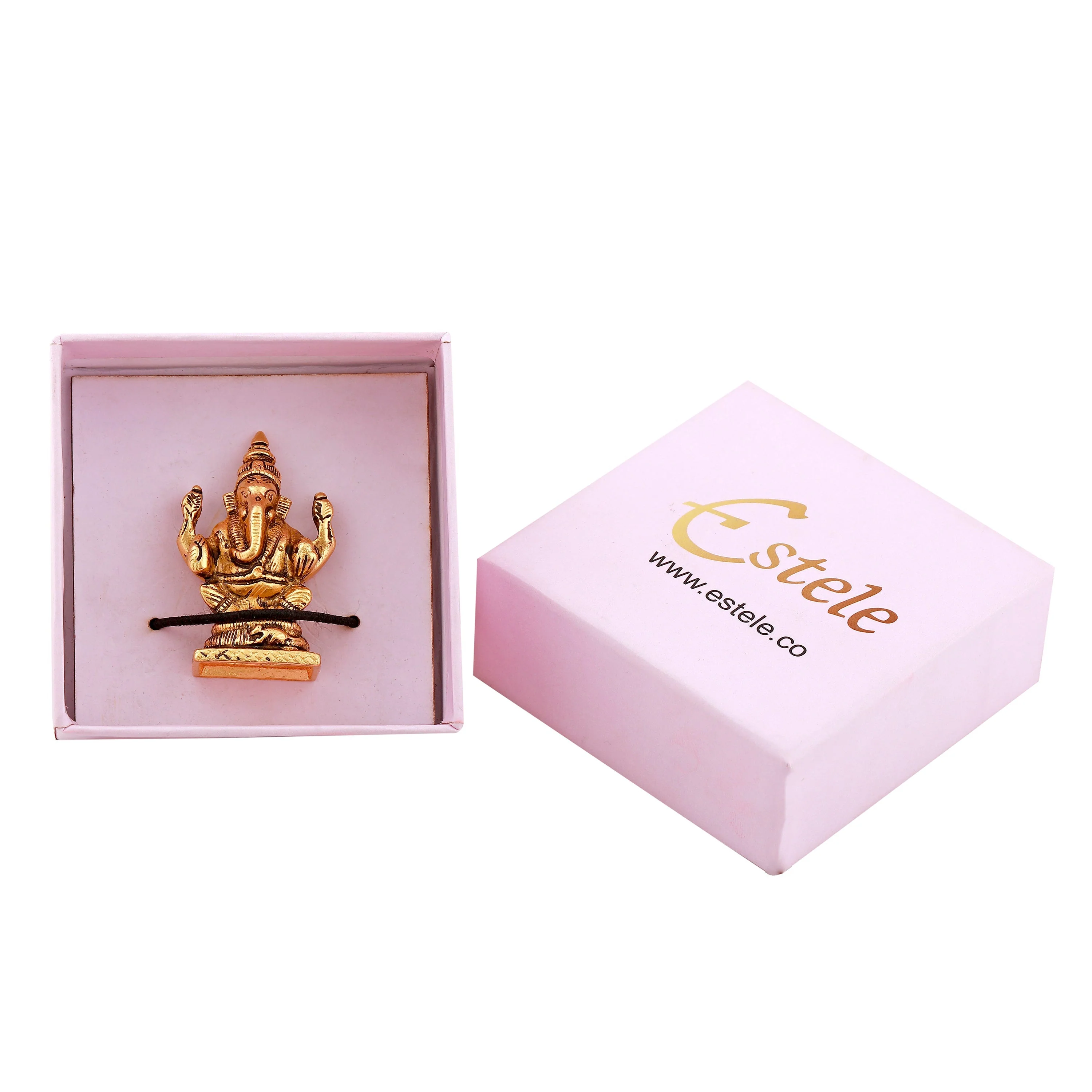 Estele Gold Plated Antique God Of Wisdom Lord Ganesh Idol For Home/Office Decors. - Image 6