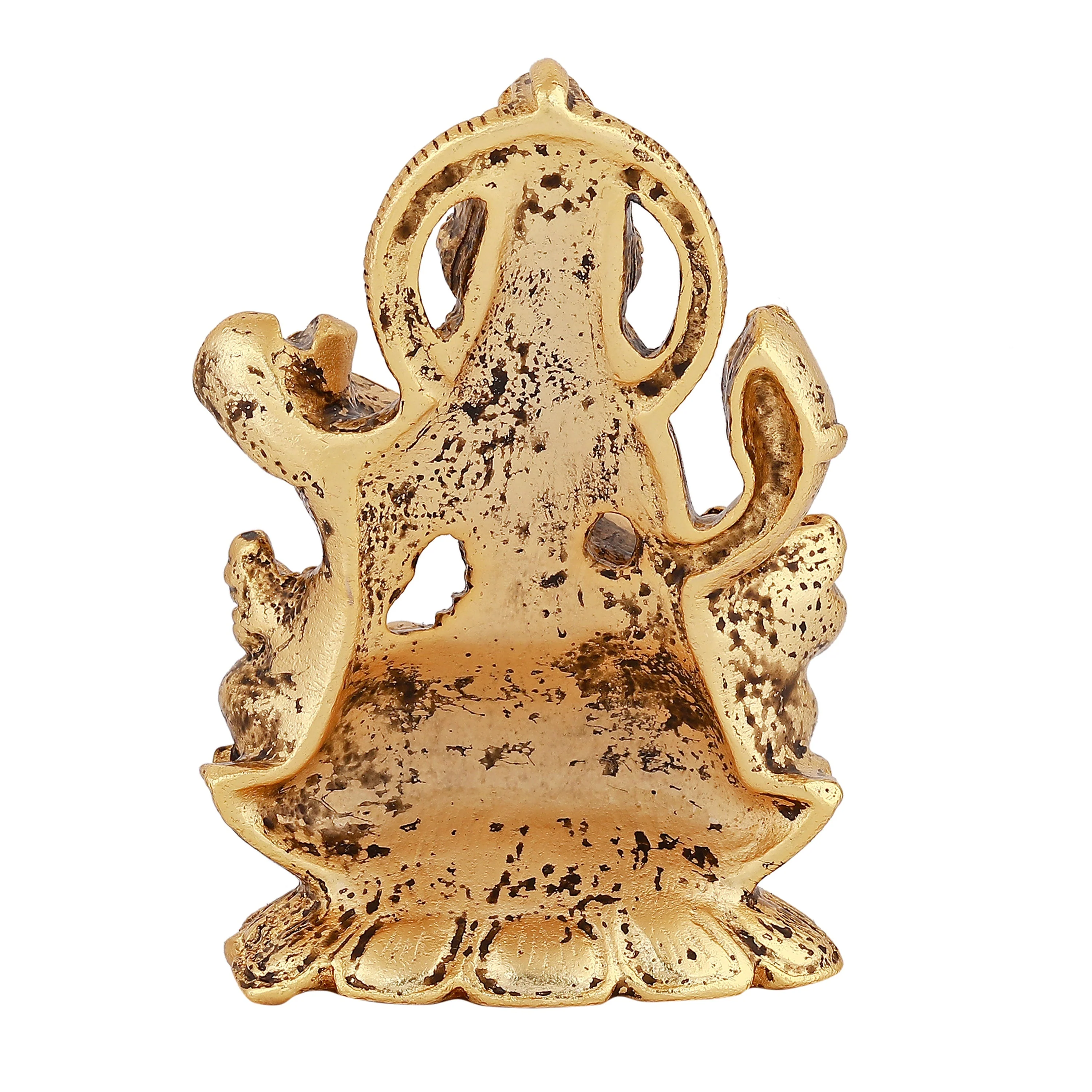 Estele Gold-Plated Antique Goddess Of Knowledge Sarasvati Ma Idol For Home & Car Decor. - Image 4