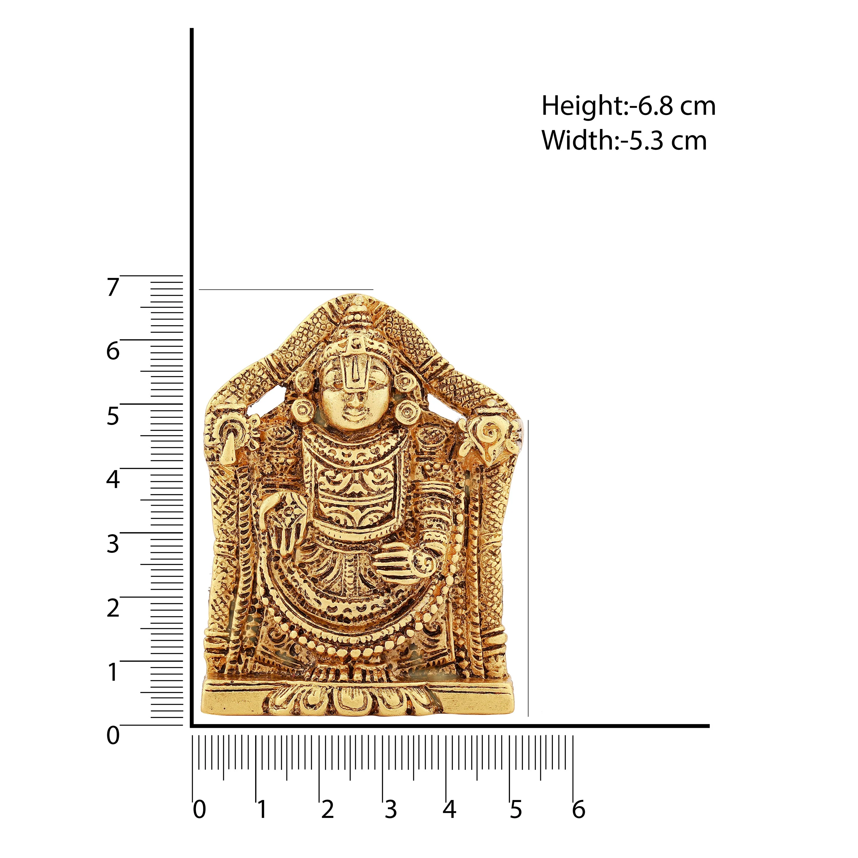 Estele Gold Plated Antique Lord Tirupati Balaji Idol Showpiece For Pooja Mandir/ Home Decorative - Image 5