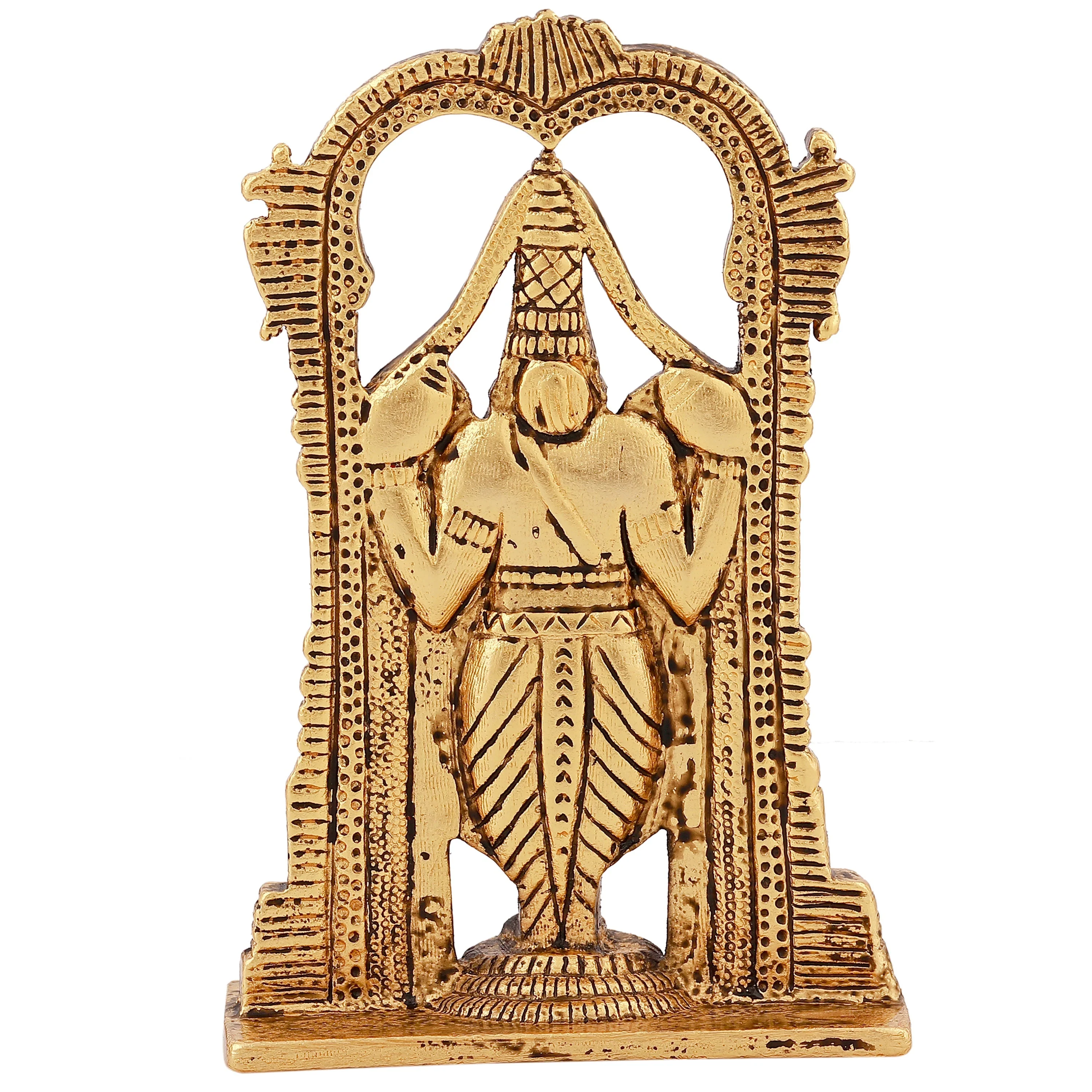 Estele Gold Plated Antique Lord Tirupati Balaji Idol Showpiece For Pooja Mandir/ Home Decorative - Image 4