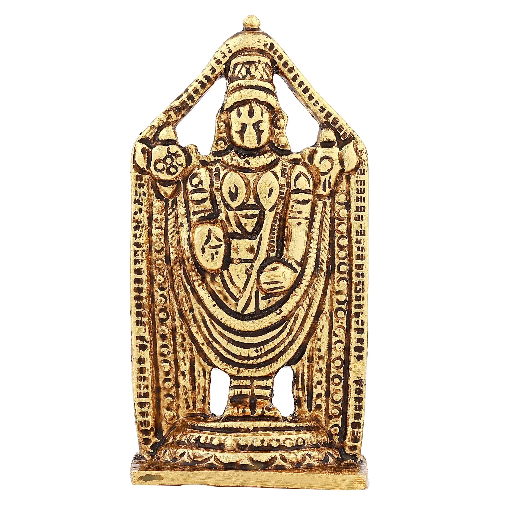 Estele Gold Plated Antique Lord Tirupati Balaji Idol Showpiece For Pooja Mandir/ Home Decorative - Image 2