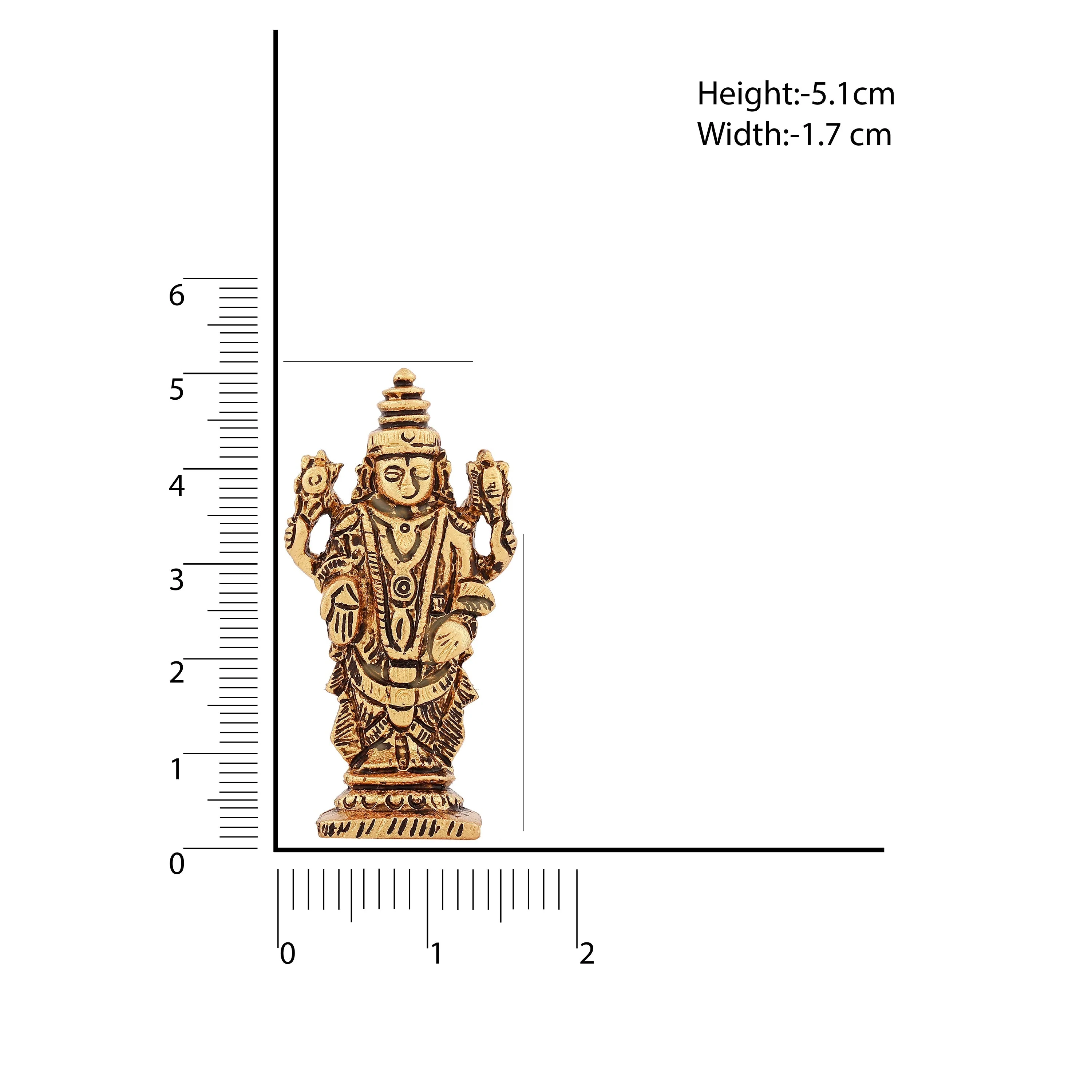 Estele Gold Plated Antique Lord Tirupati Balaji Idol Showpiece For Pooja Mandir/ Home Decorative - Image 5