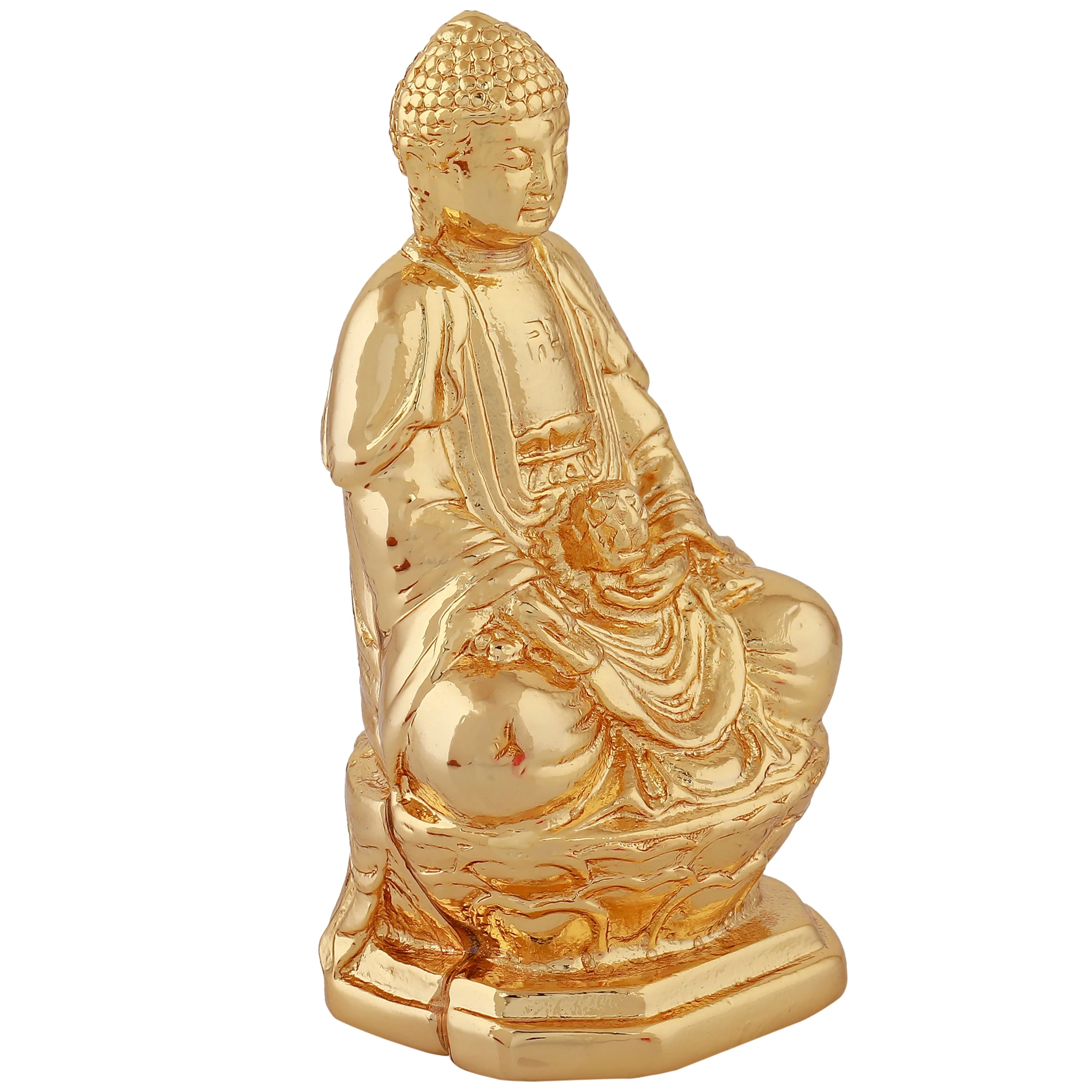 Estele Gold Plated Decorative Meditating Gautam Buddha Idol - Image 4