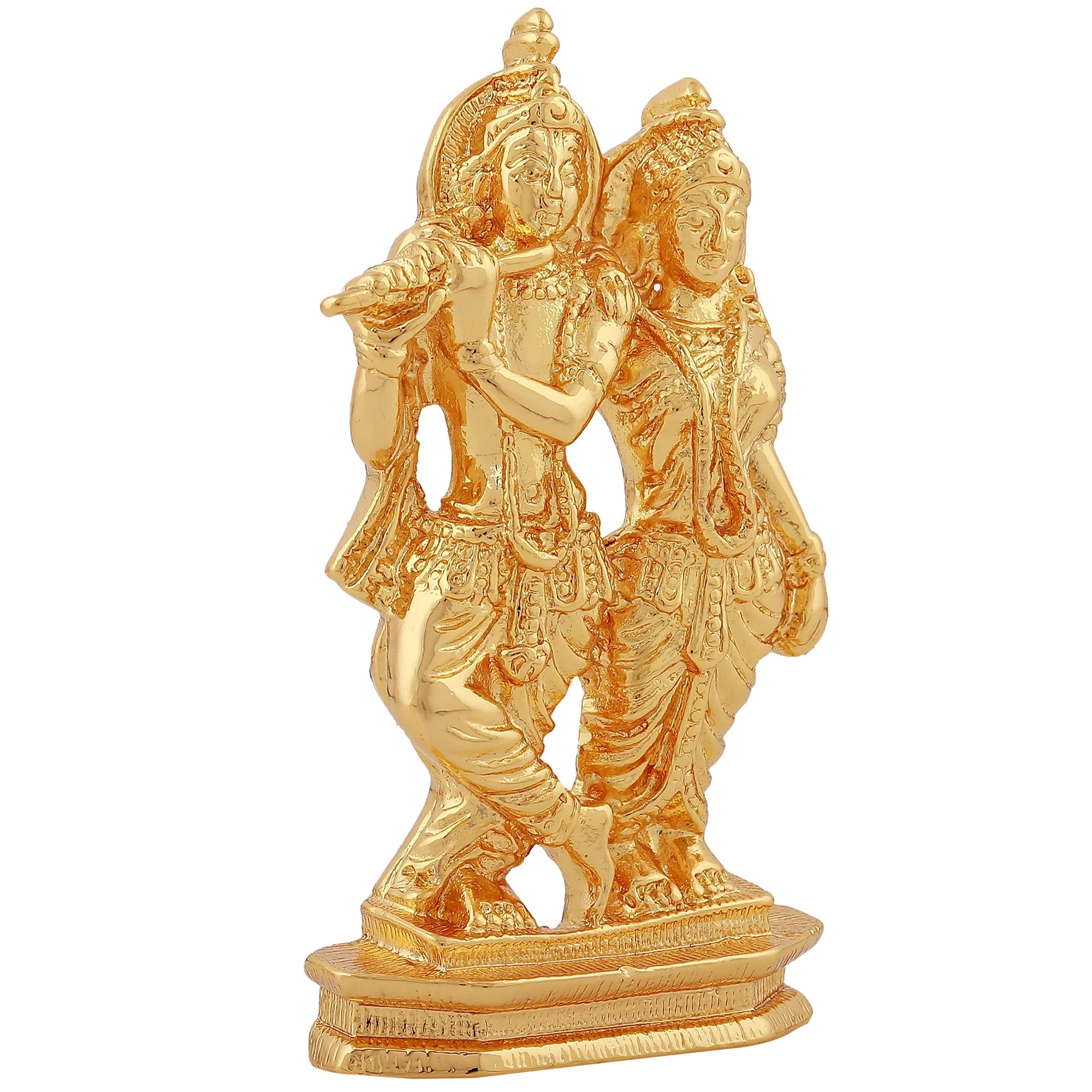 Estele Gold Plated Devotional Shree Radha Krishna Idol For Home/Car Decor. - Image 3