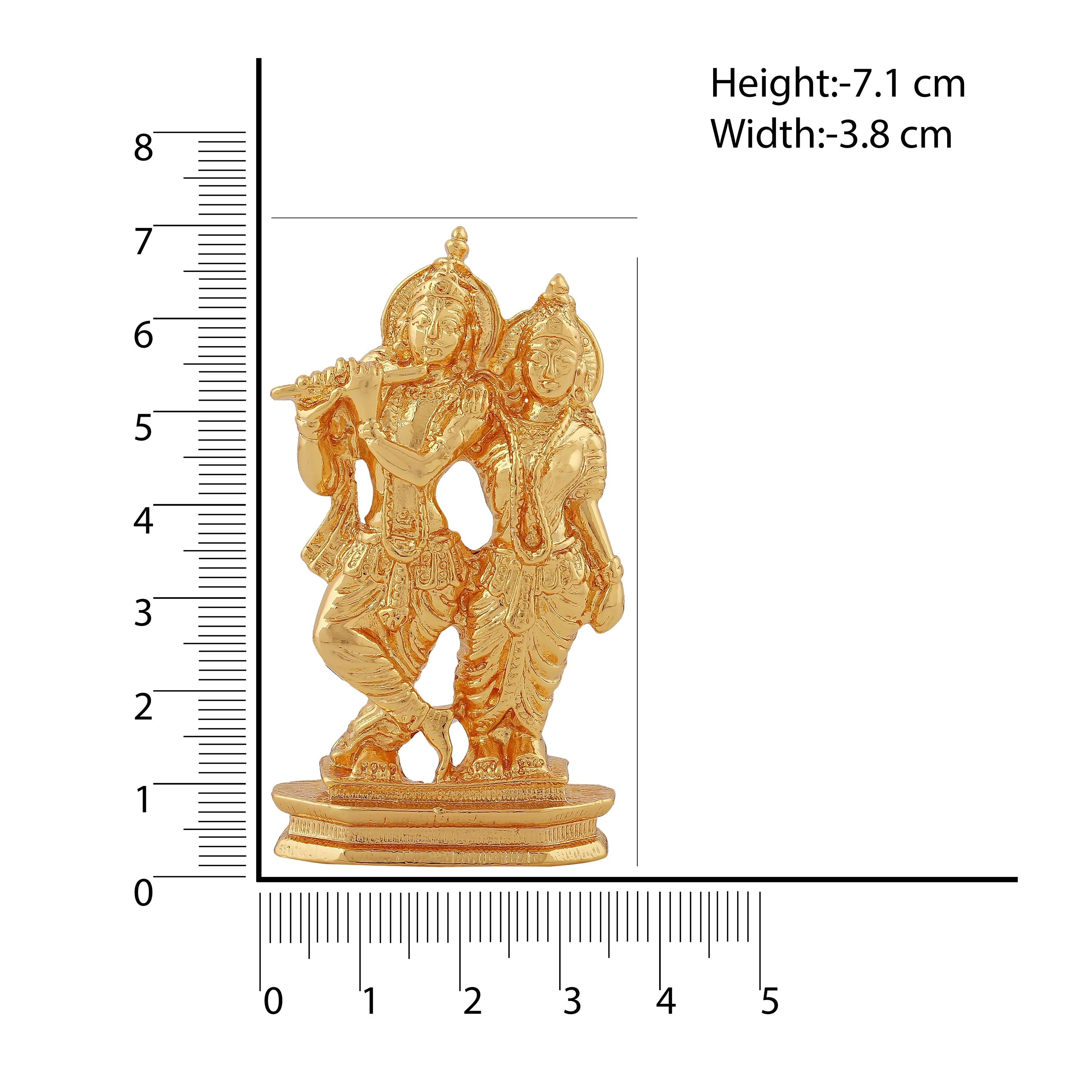 Estele Gold Plated Devotional Shree Radha Krishna Idol For Home/Car Decor. - Image 5