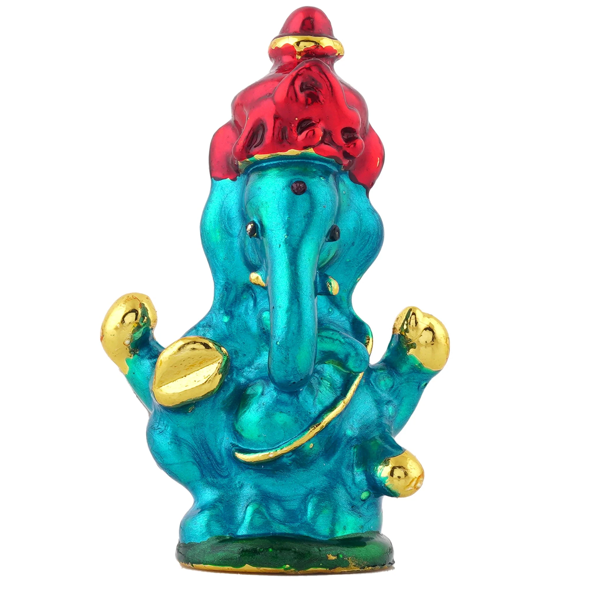 Estele Gold Plated Divine Ganesh Idol (Enamel) - Image 2