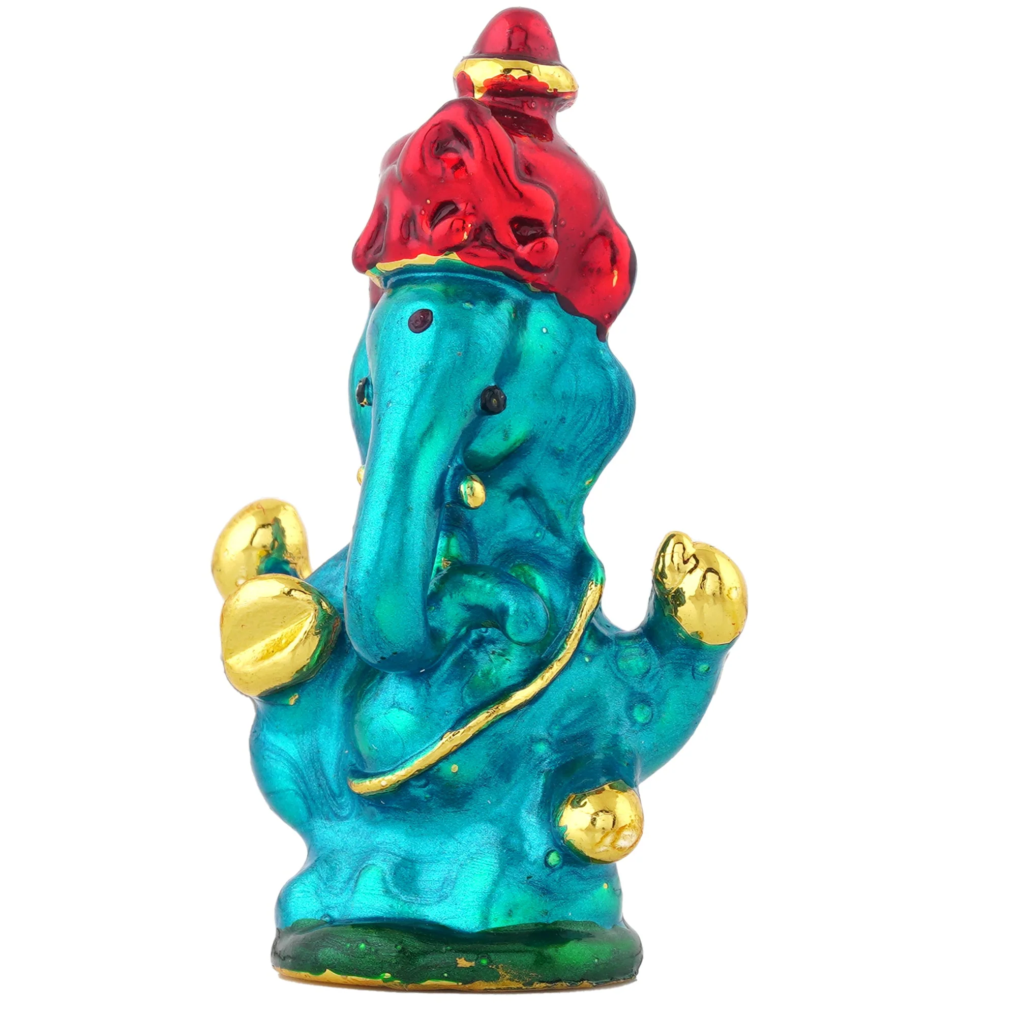 Estele Gold Plated Divine Ganesh Idol (Enamel) - Image 5