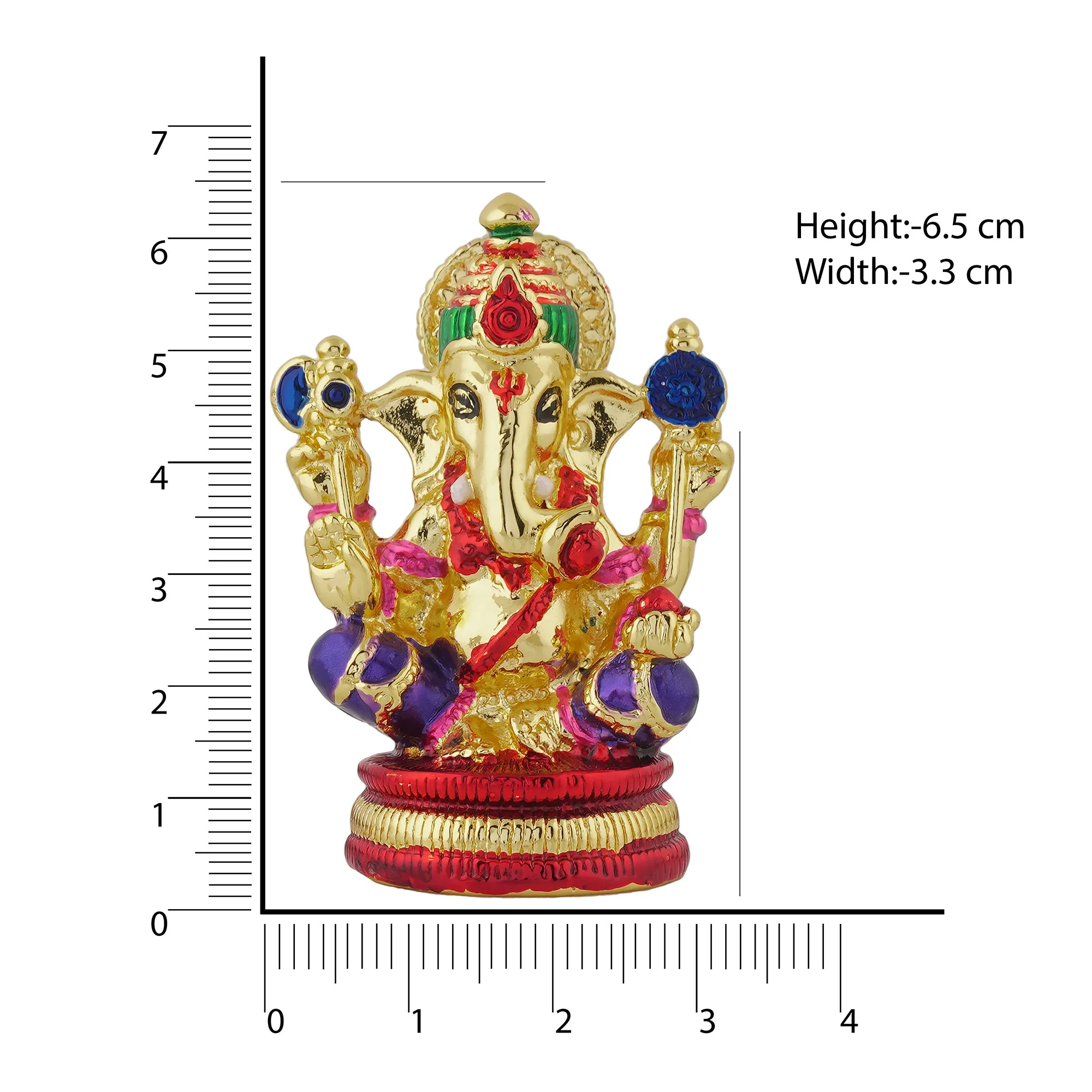 Estele Gold Plated Enamel Holy Ganesh Idol - Image 10