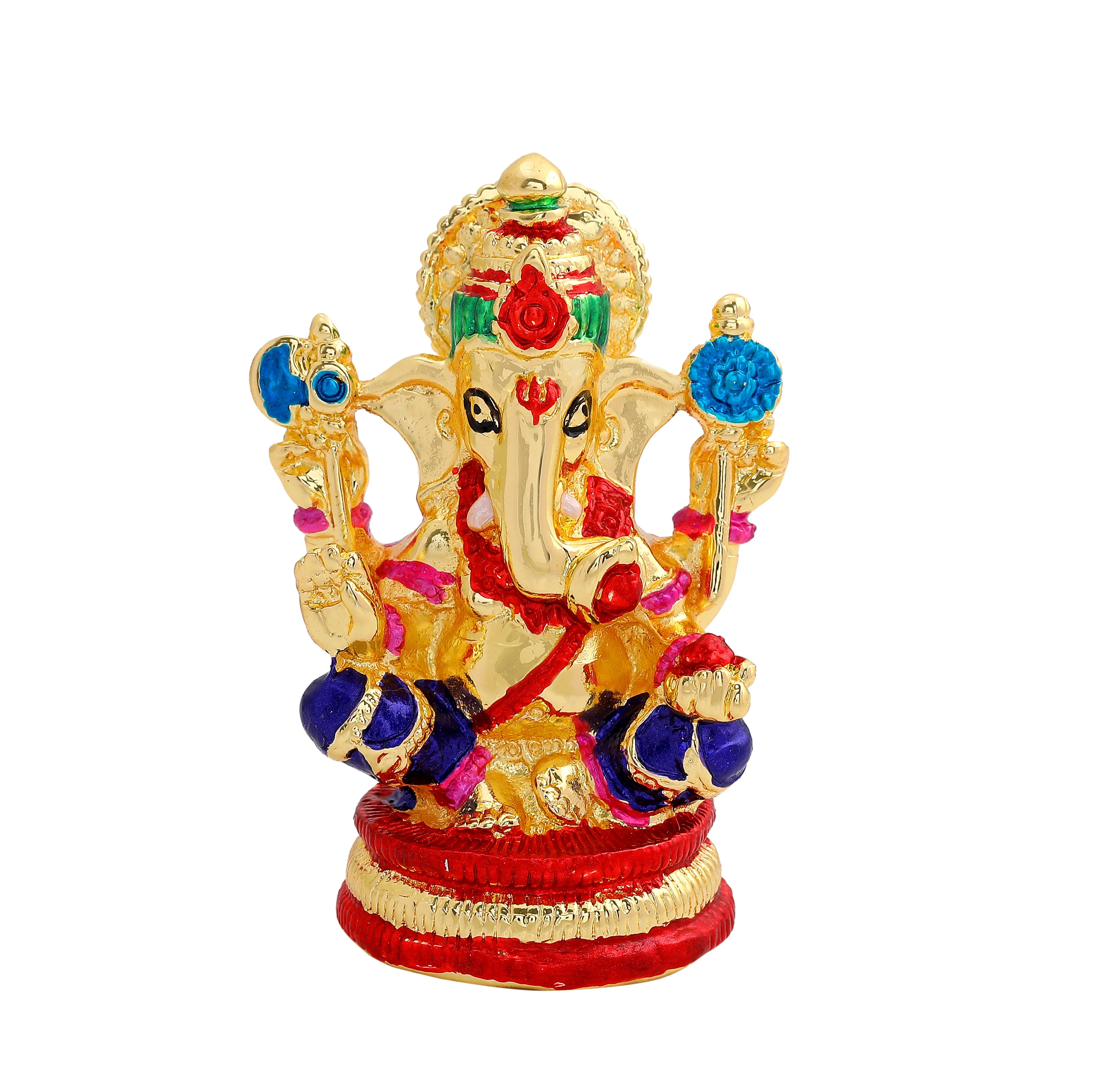 Estele Gold Plated Enamel Holy Ganesh Idol - Image 3