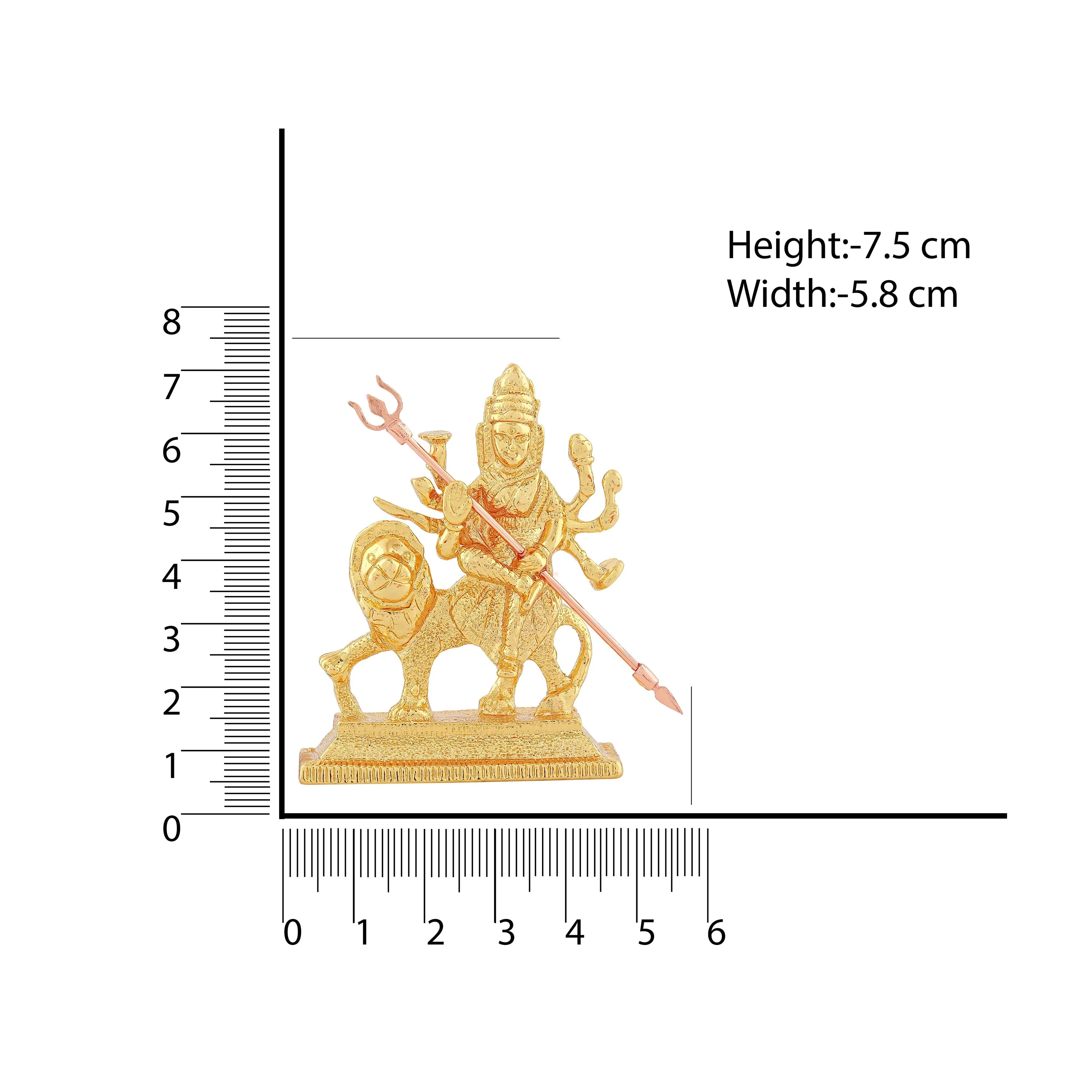 Estele Gold Plated Glorious Dhurga Maa Idol - Image 9