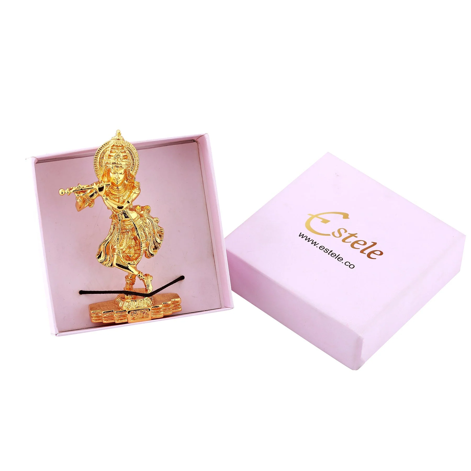 Estele Gold Plated God Of Love Sri Krishna Idol For Pooja/Car Decor. - Image 6