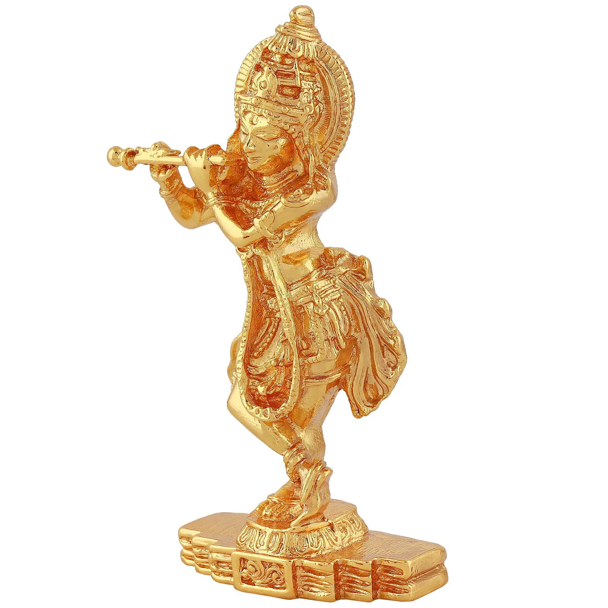 Estele Gold Plated God Of Love Sri Krishna Idol For Pooja/Car Decor. - Image 8