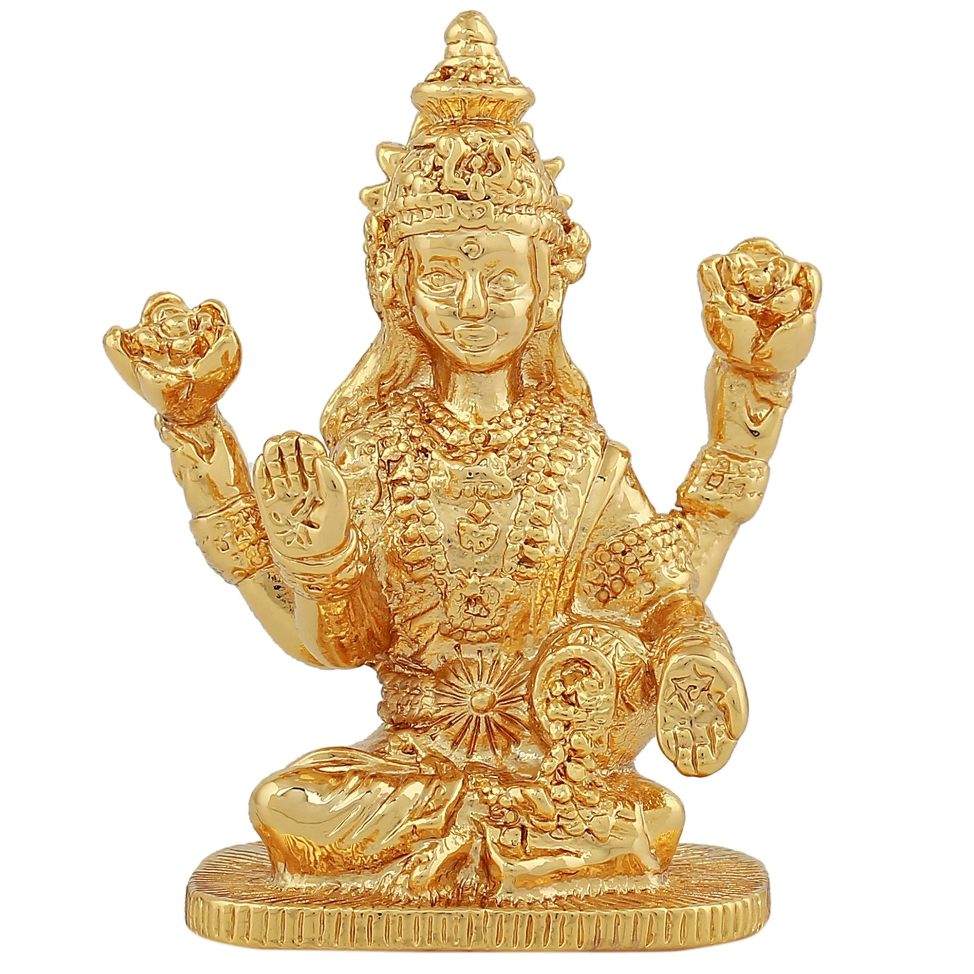 Estele Gold Plated Goddess Lakshmi Ji Idol - Image 3