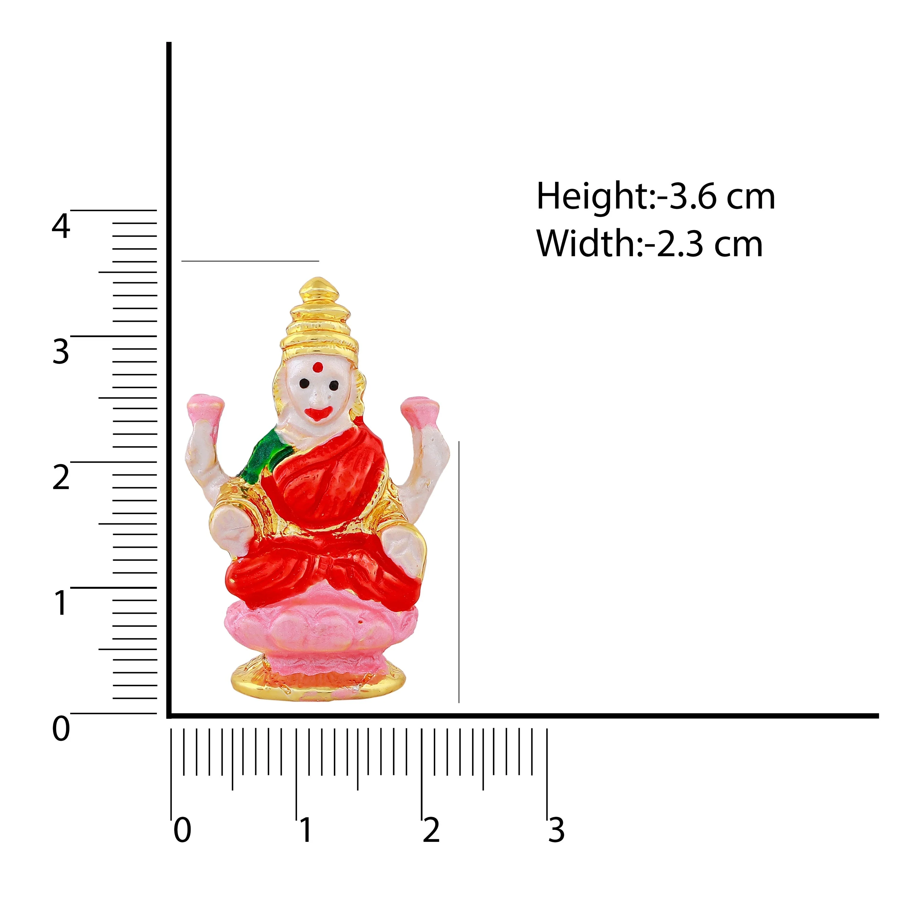 Estele Gold Plated Goddess Lakshmi Ji With Multi Color Enamel Idol - Image 7