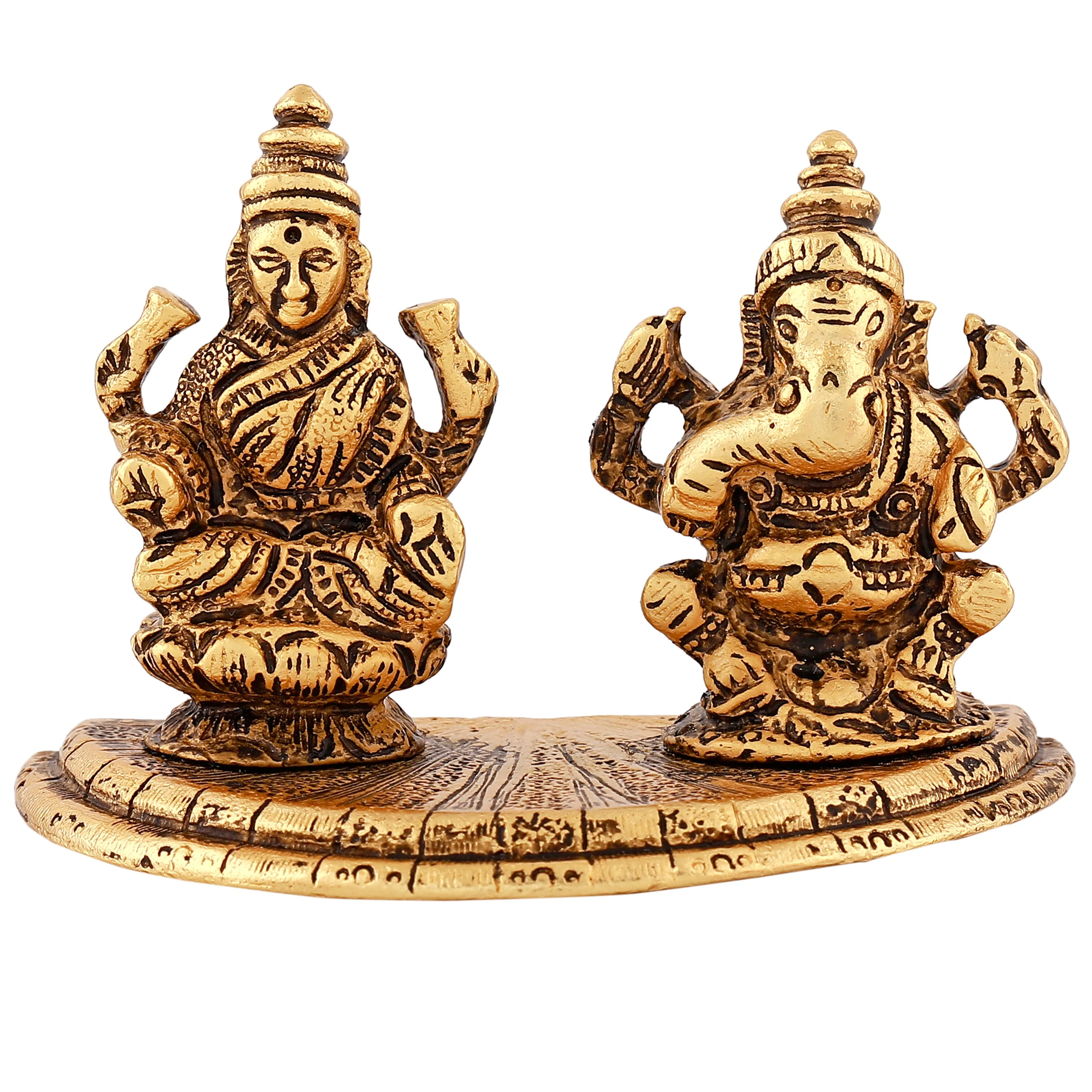 Estele Gold Plated Goddess Lakshmi & Lord Ganapati Idol - Image 3