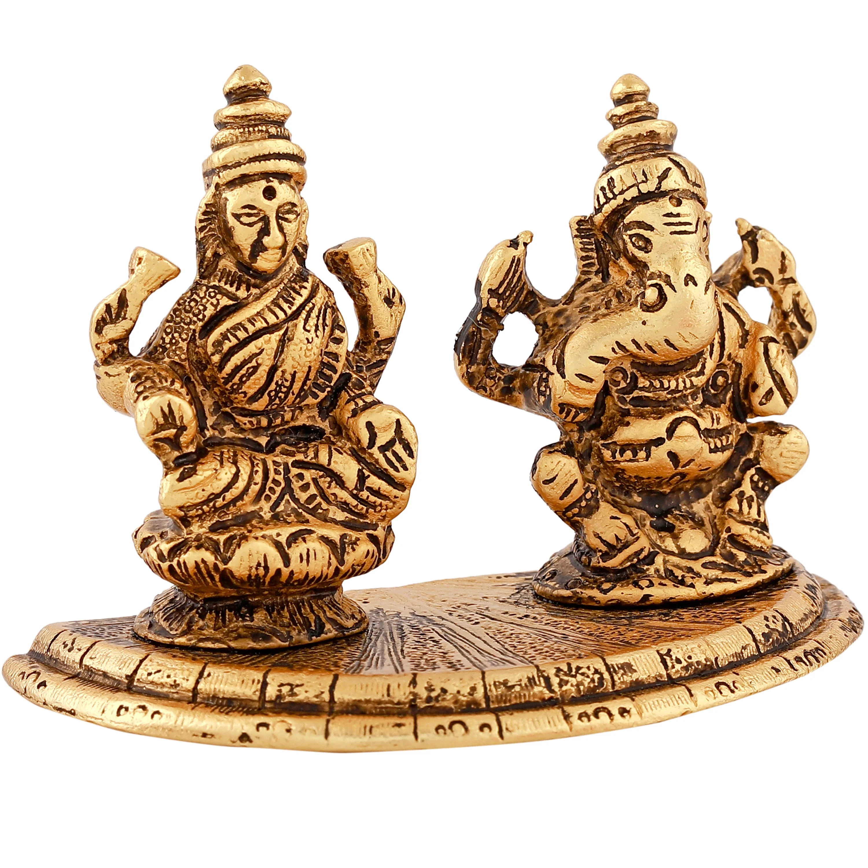 Estele Gold Plated Goddess Lakshmi & Lord Ganapati Idol - Image 5