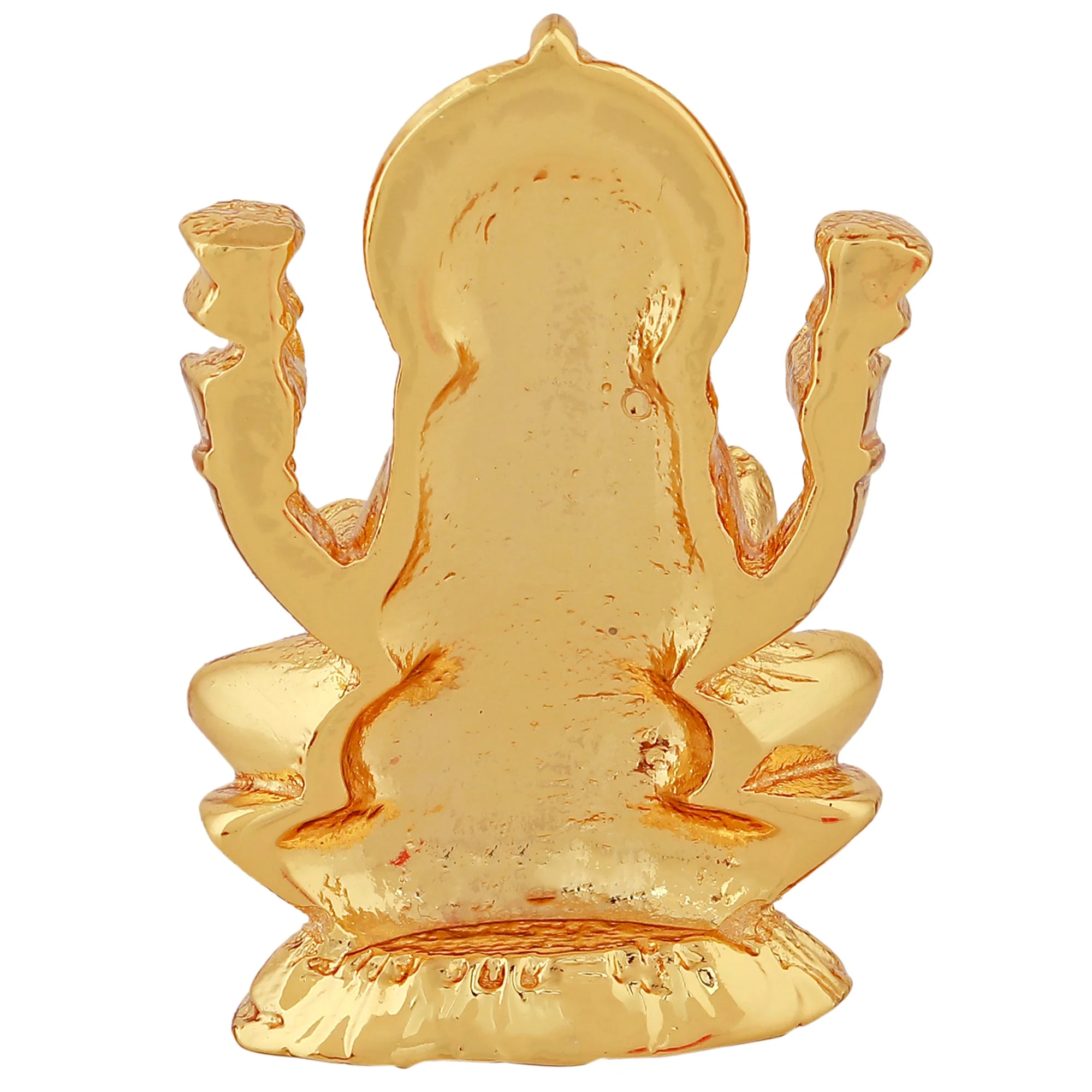 Estele Gold-Plated Goddess Of Wealth Laxmi Devi On Lotus Idol For Pooja/Car Decor - Image 4