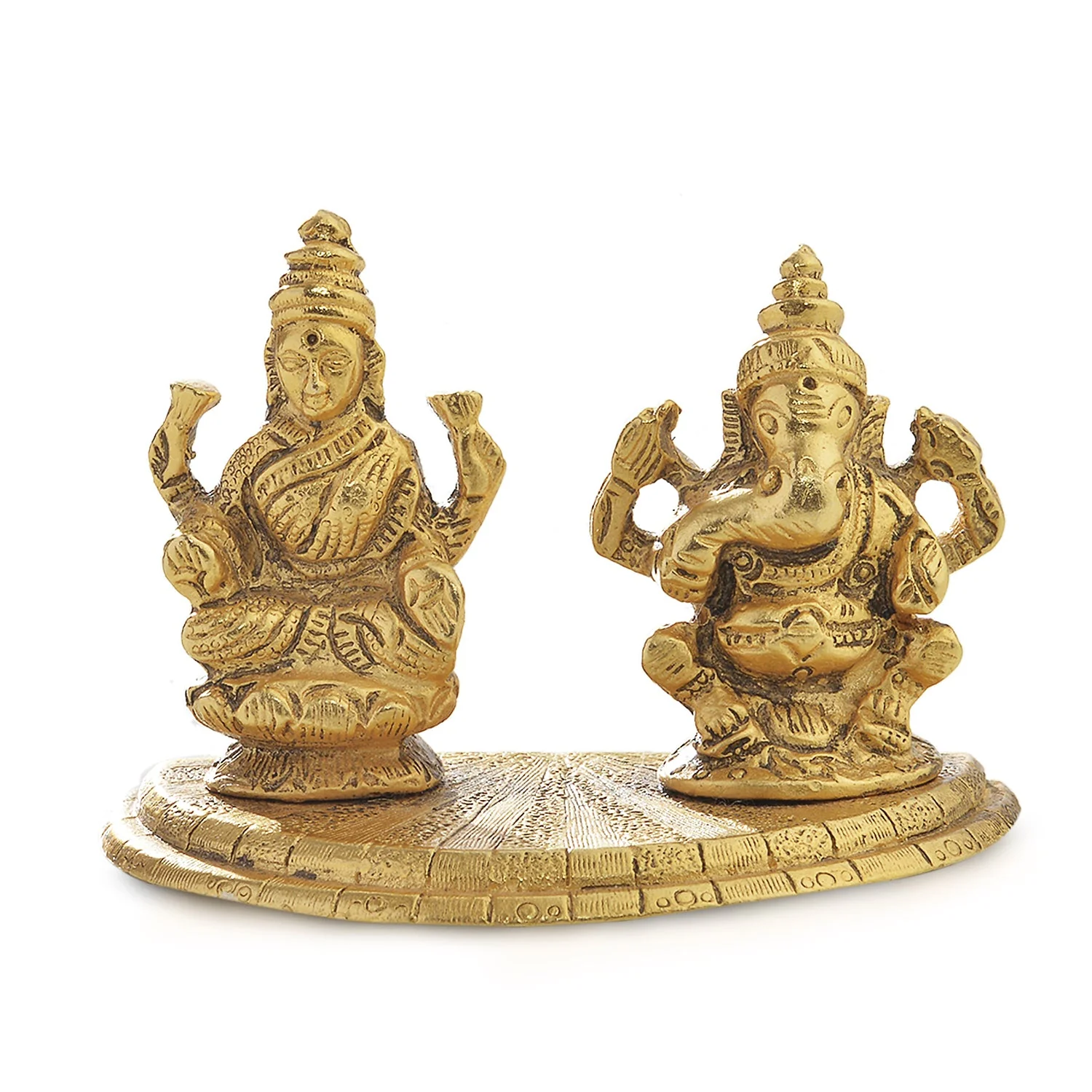 Estele Gold Plated Godess Laxmi & Lord Ganesh Idol - Image 6