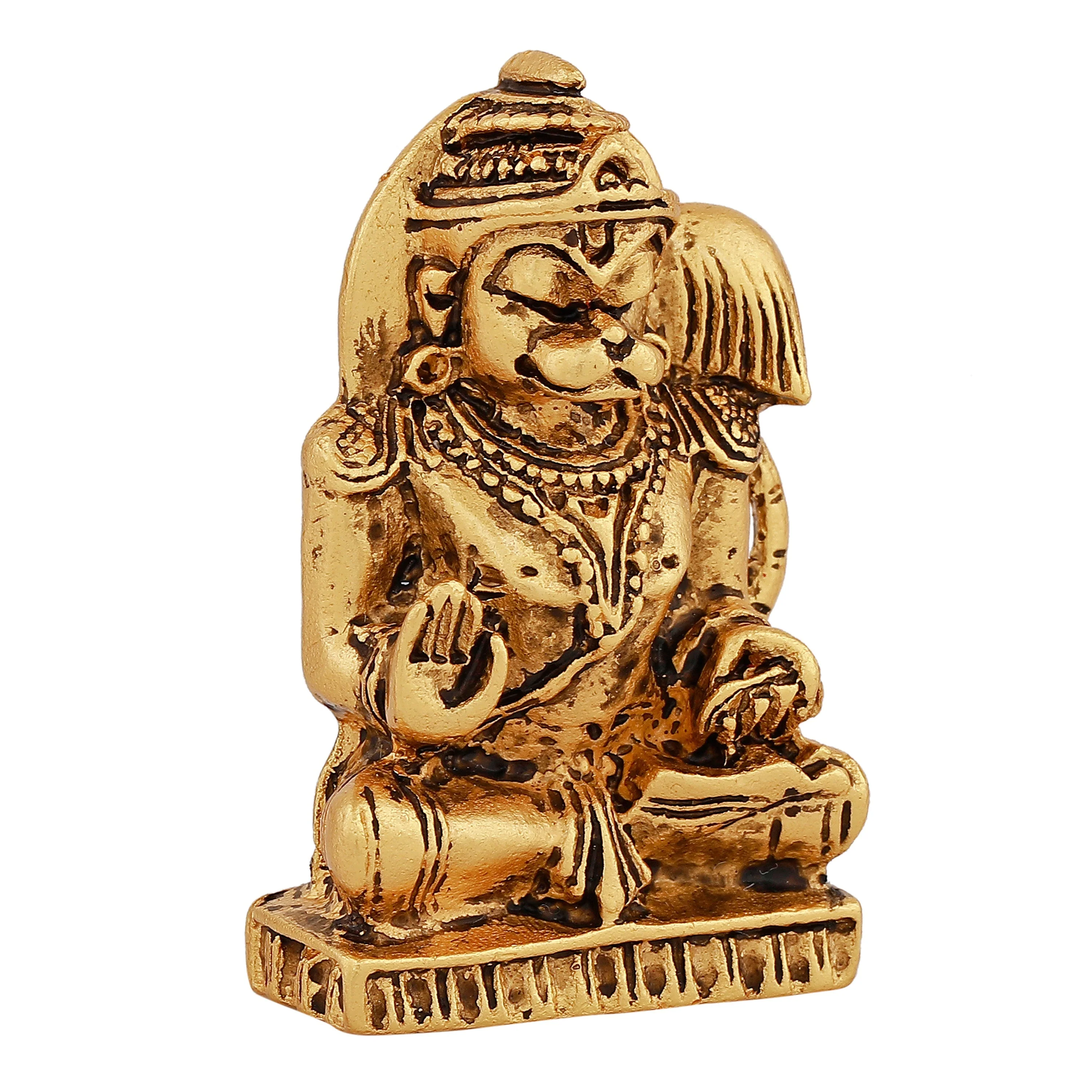 Estele Gold Plated Hanuman Ji With Multi-Color Enamel Idol - Image 3
