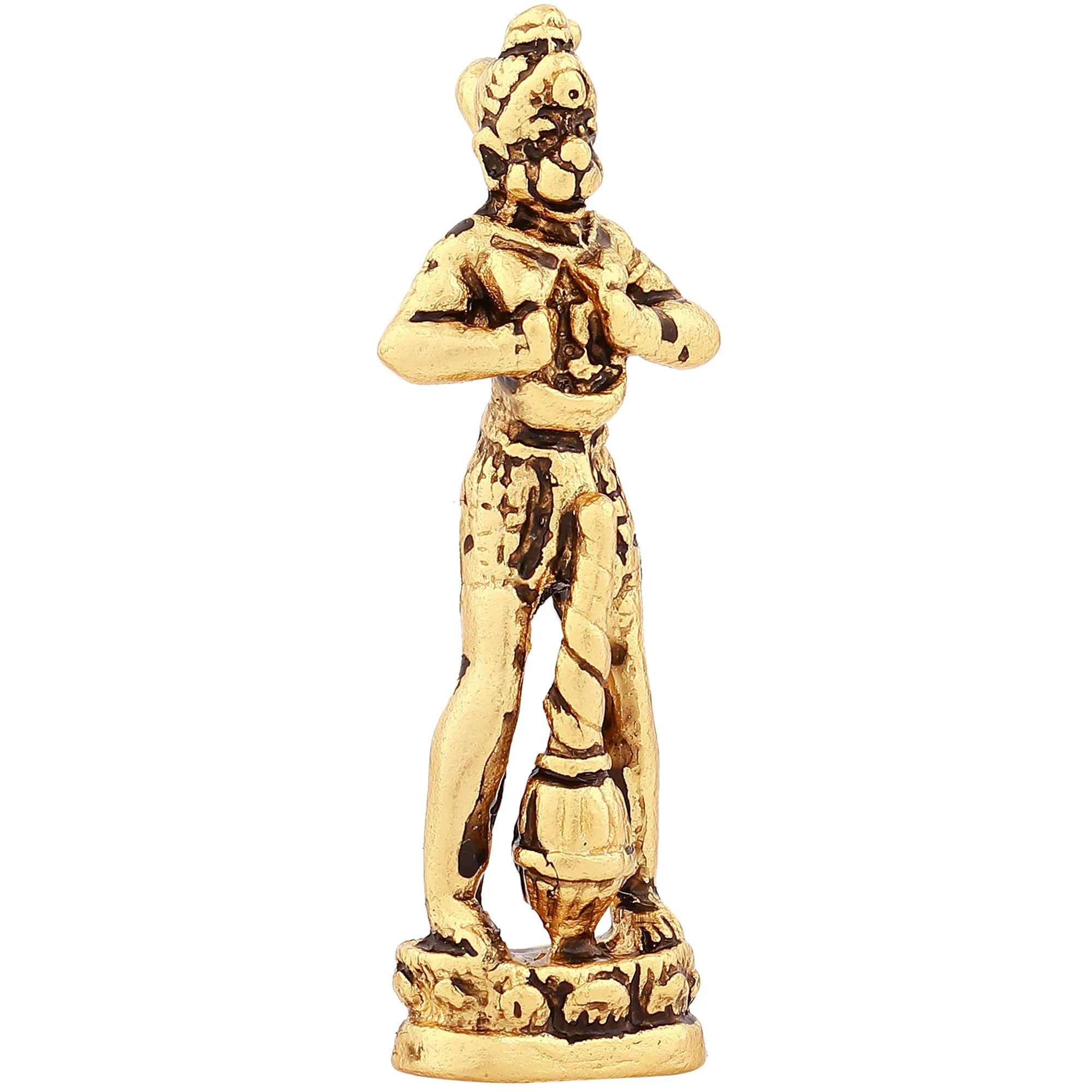Estele Gold Plated Hanuman Ji With Multi-Color Enamel Idol - Image 4