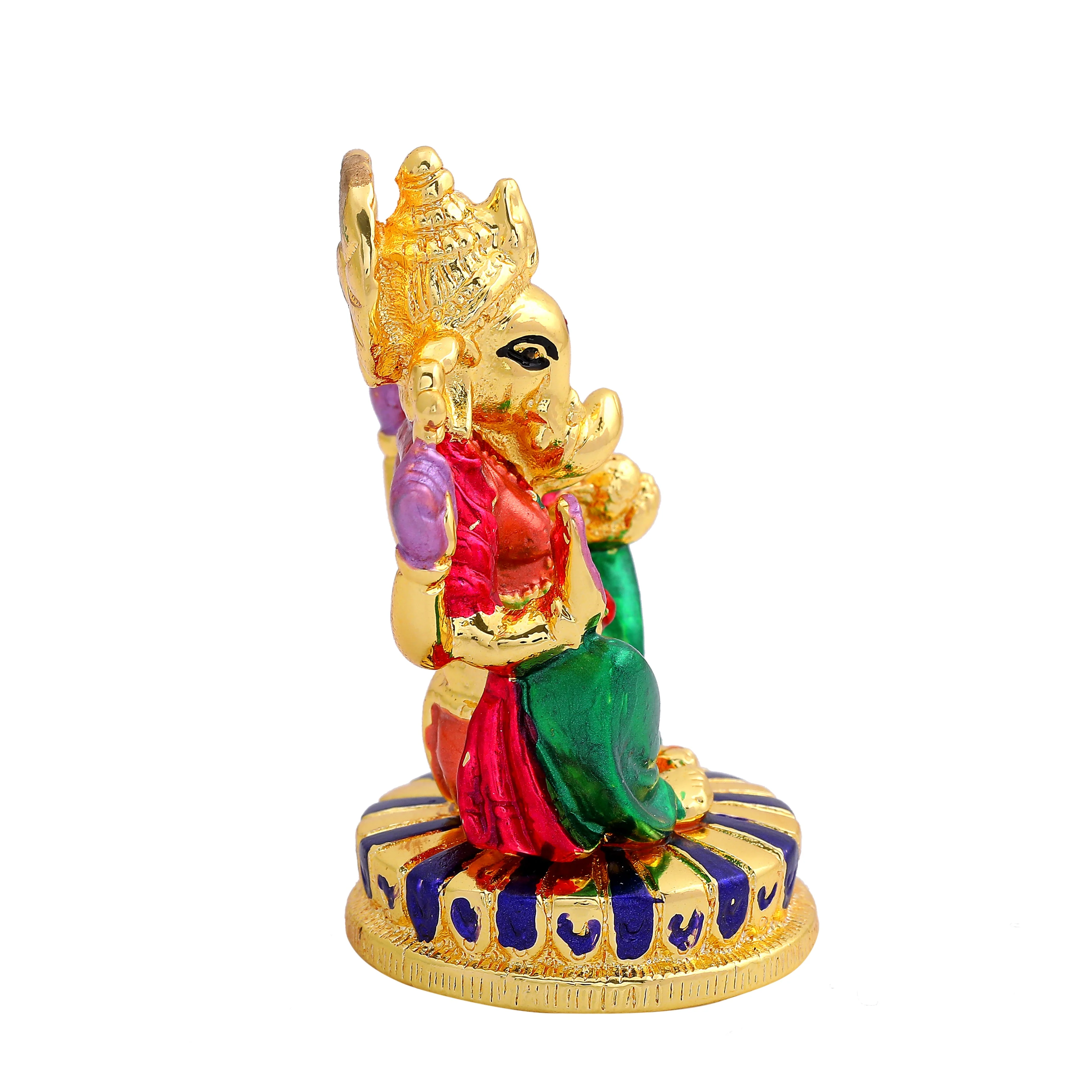 Estele Gold Plated Lord Ganesh Idol (Enamel) 30B-Ig - Image 4