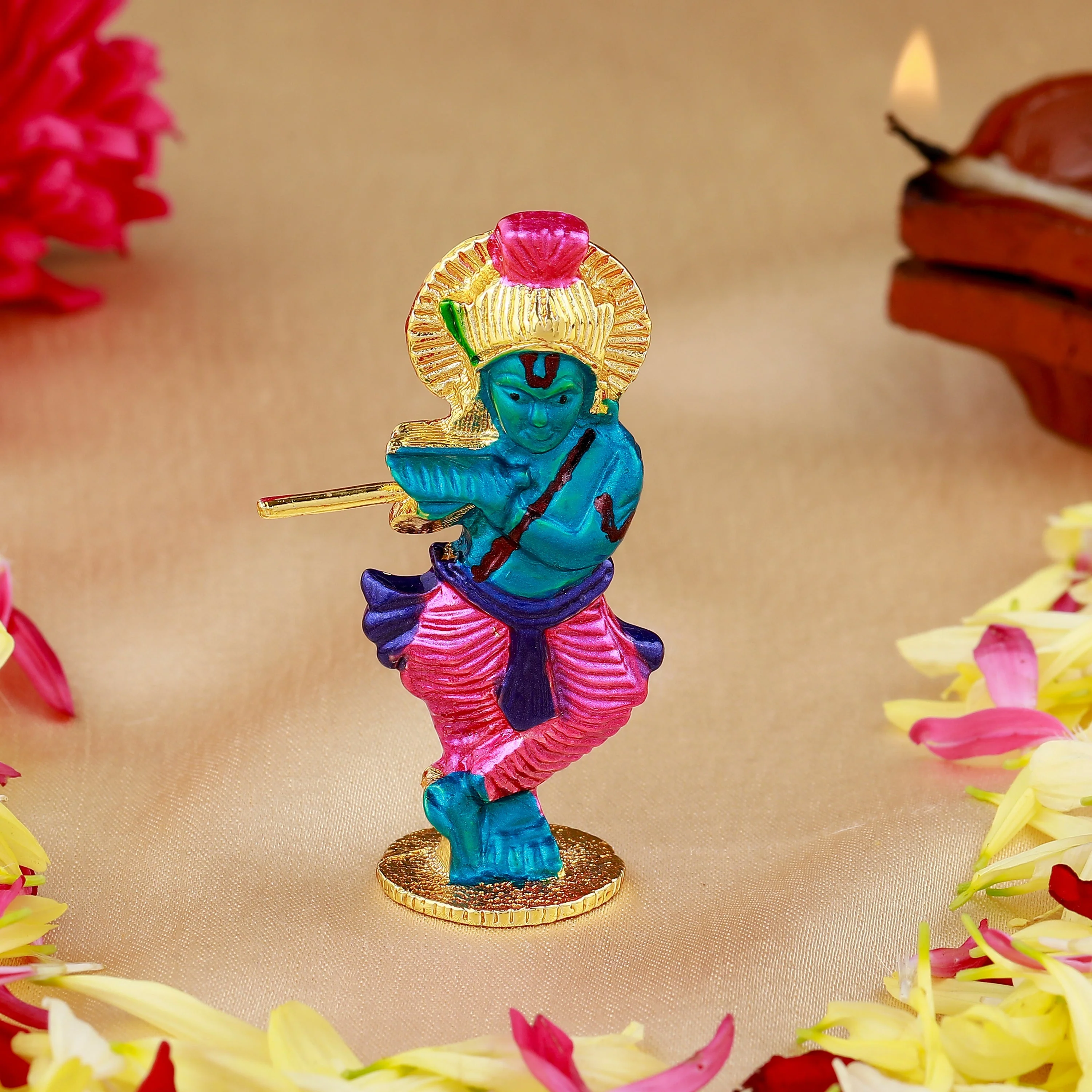 Estele Gold Plated Lord Krishna Idol