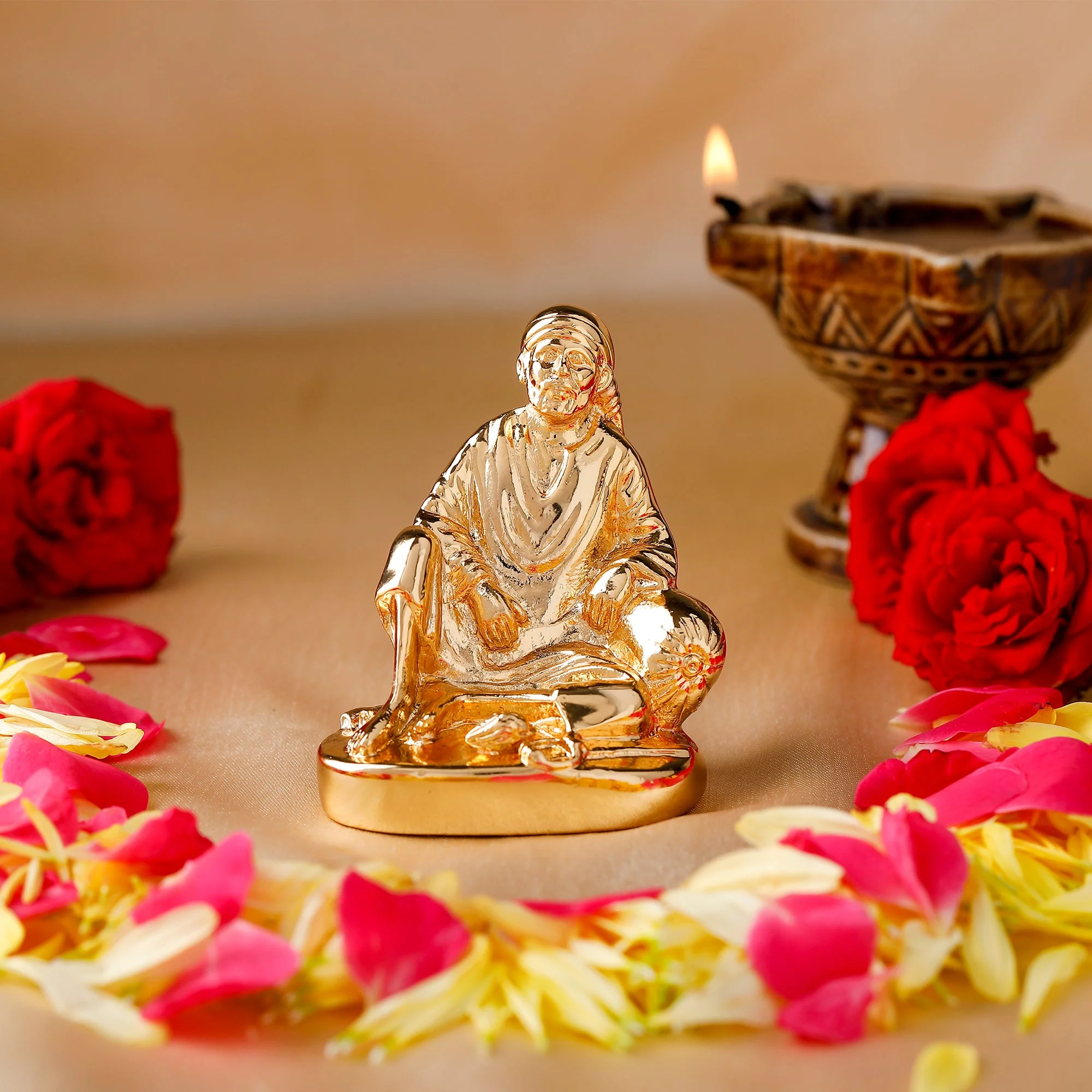 Estele Gold Plated Lord Sai Baba Idol - Image 2