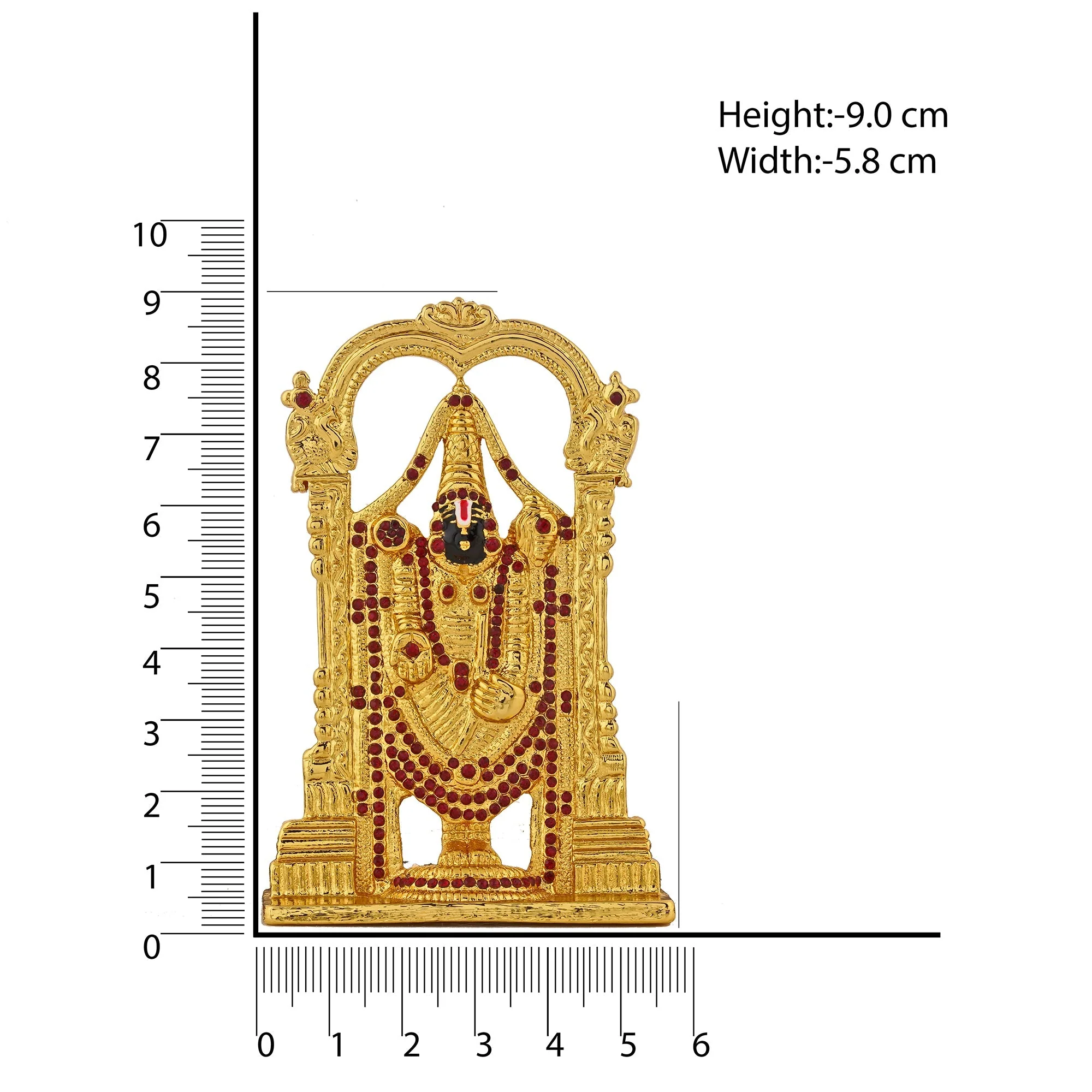 Estele Gold Plated Lord Tirupati Balaji Idol Showpiece For Pooja Mandir/ Home Decorative - Image 5