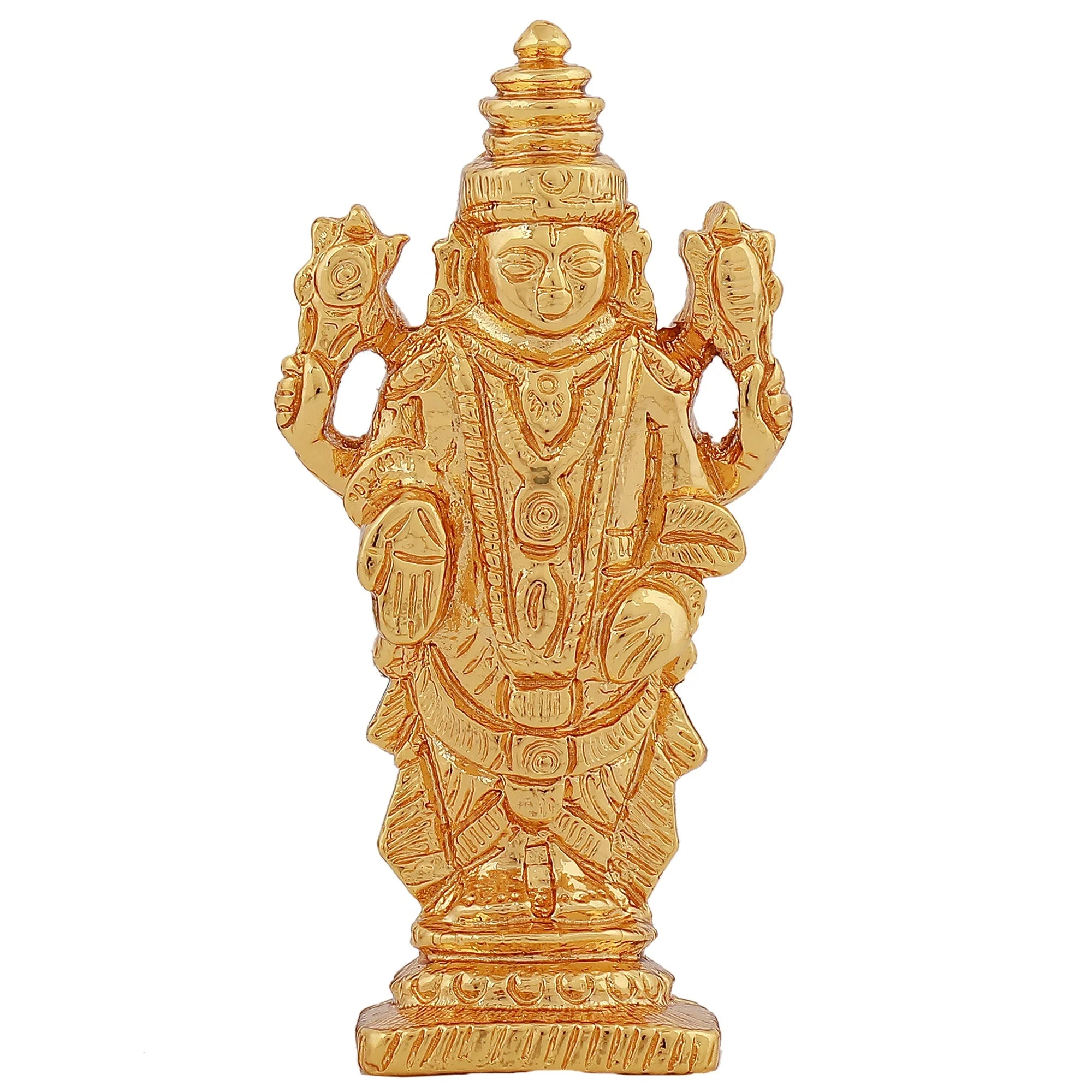 Estele Gold Plated Lord Tirupati Balaji Idol Showpiece For Pooja Mandir/ Home Decorative - Image 2