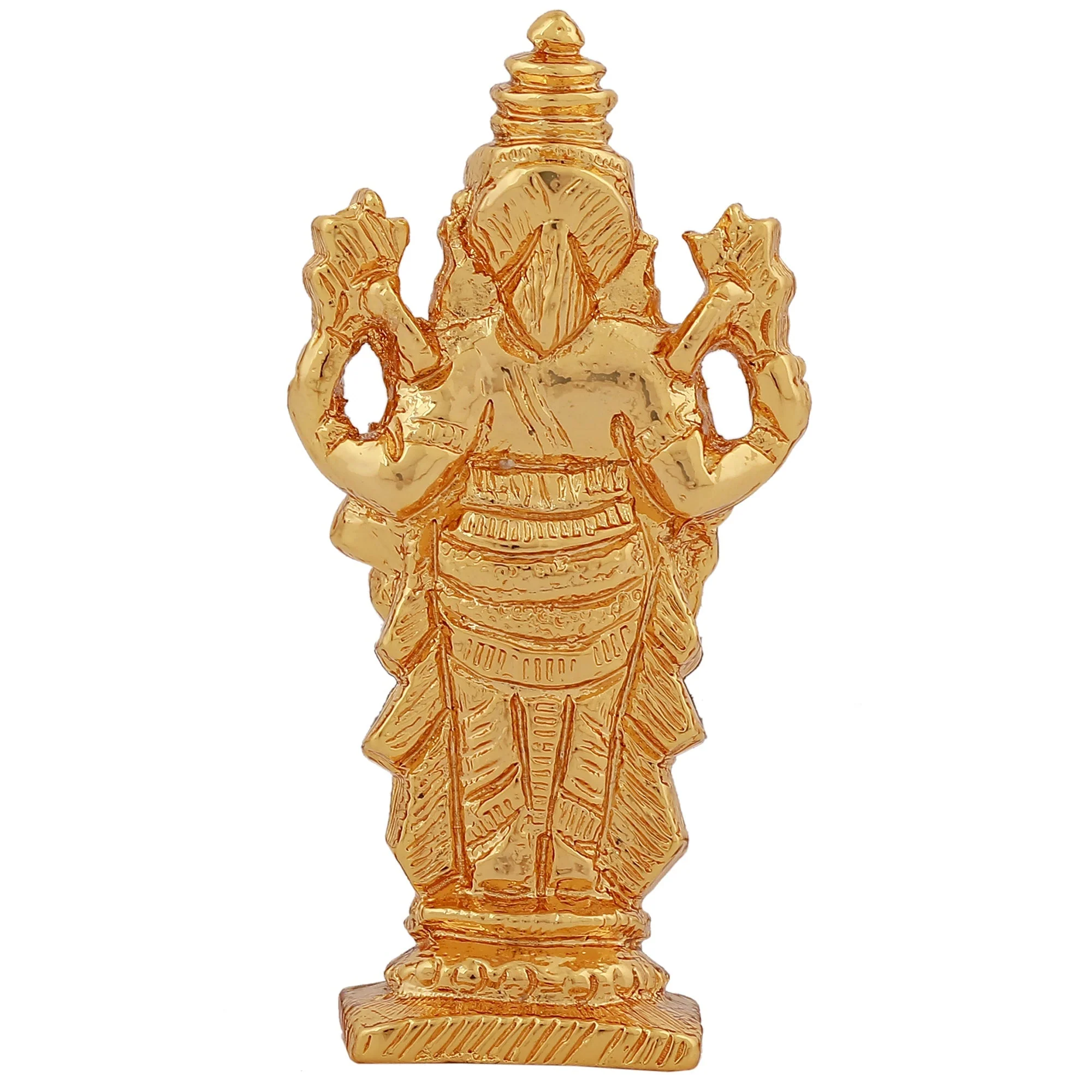 Estele Gold Plated Lord Tirupati Balaji Idol Showpiece For Pooja Mandir/ Home Decorative - Image 4