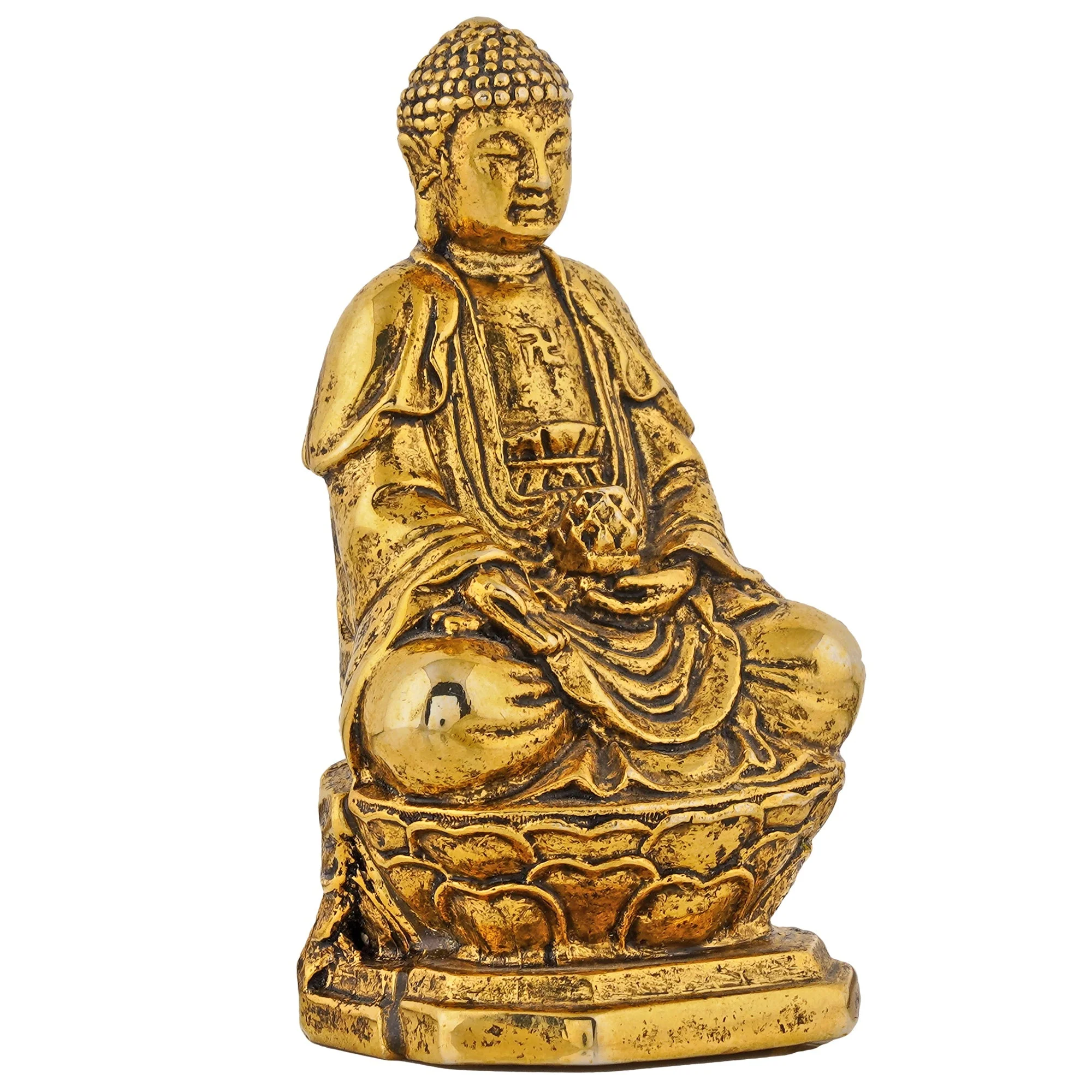 Estele Gold Plated Meditating Lord Buddha Idol - Image 4