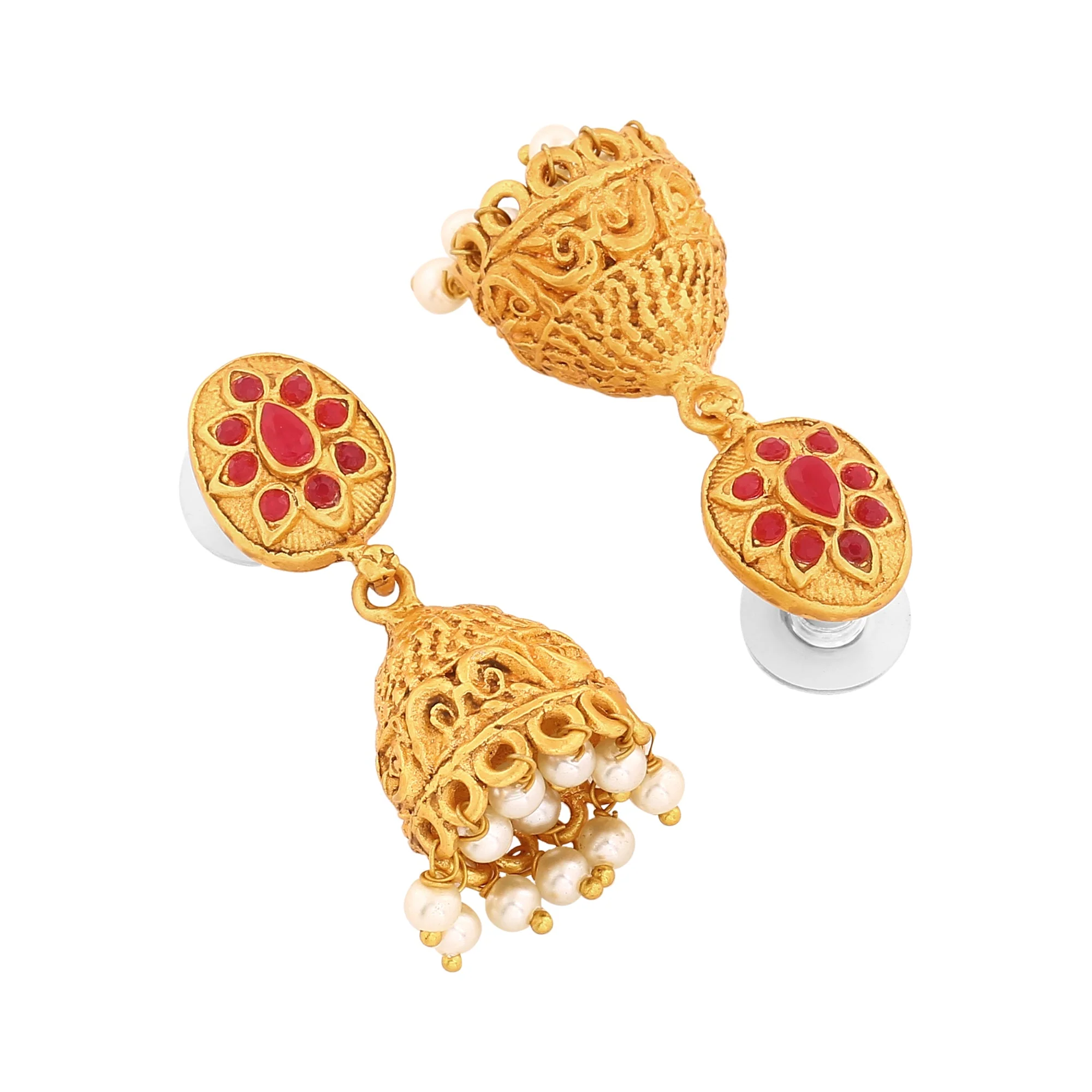 Estele Gold Plated Ravishing Peacock Designer Necklace Set With Crystals For Women - Image 5