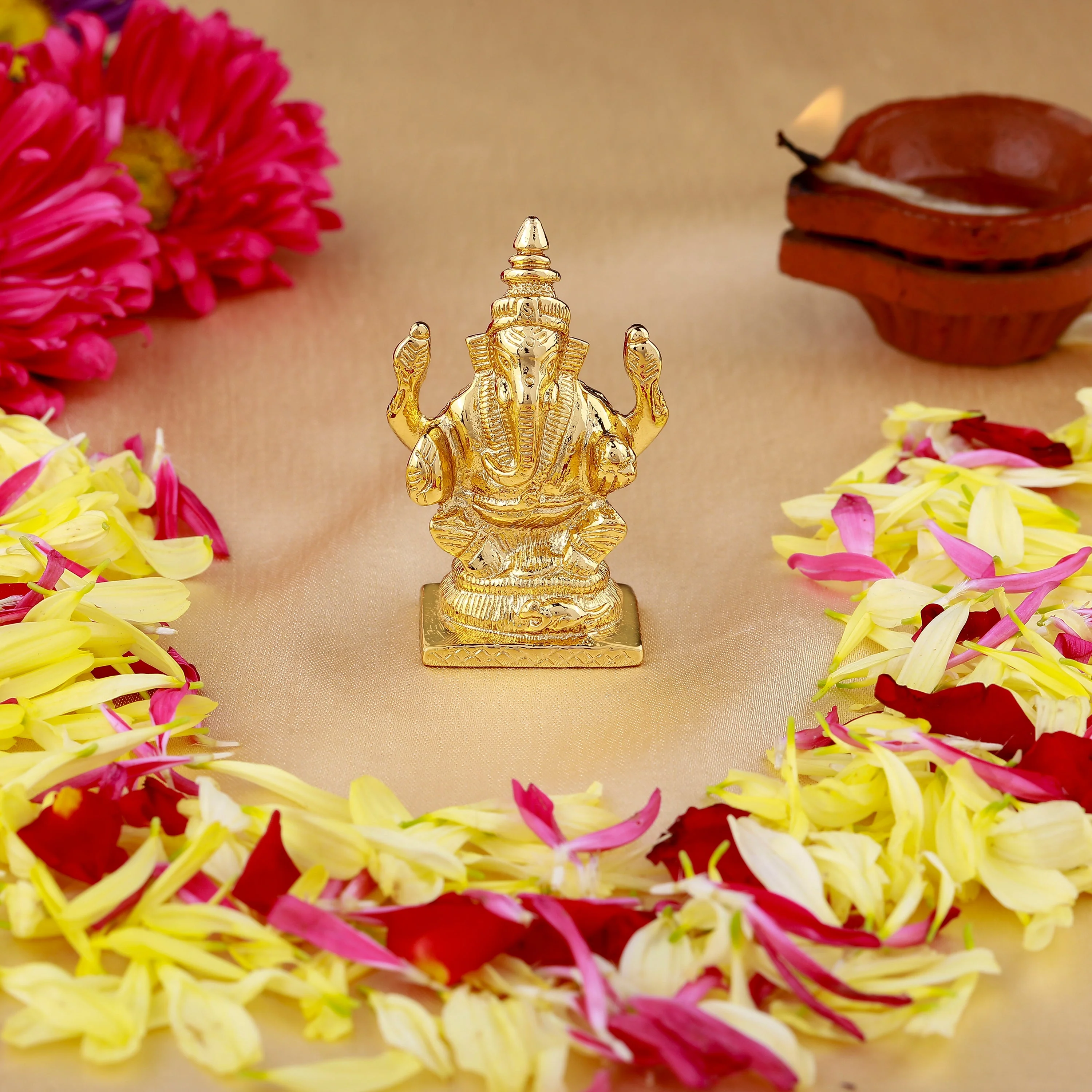 Estele Gold Plated Spiritual Lord Ganesh Idol For Gifts & House Warming/Home/Office Decors. - Image 9